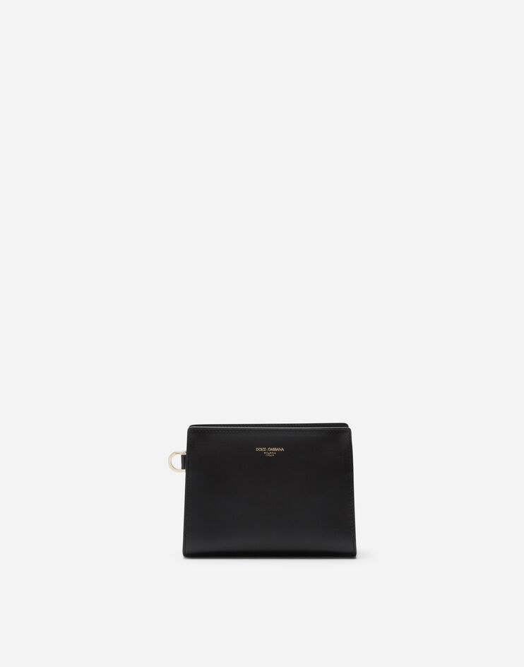 Small Monreale clutch in calfskin with logo - 1