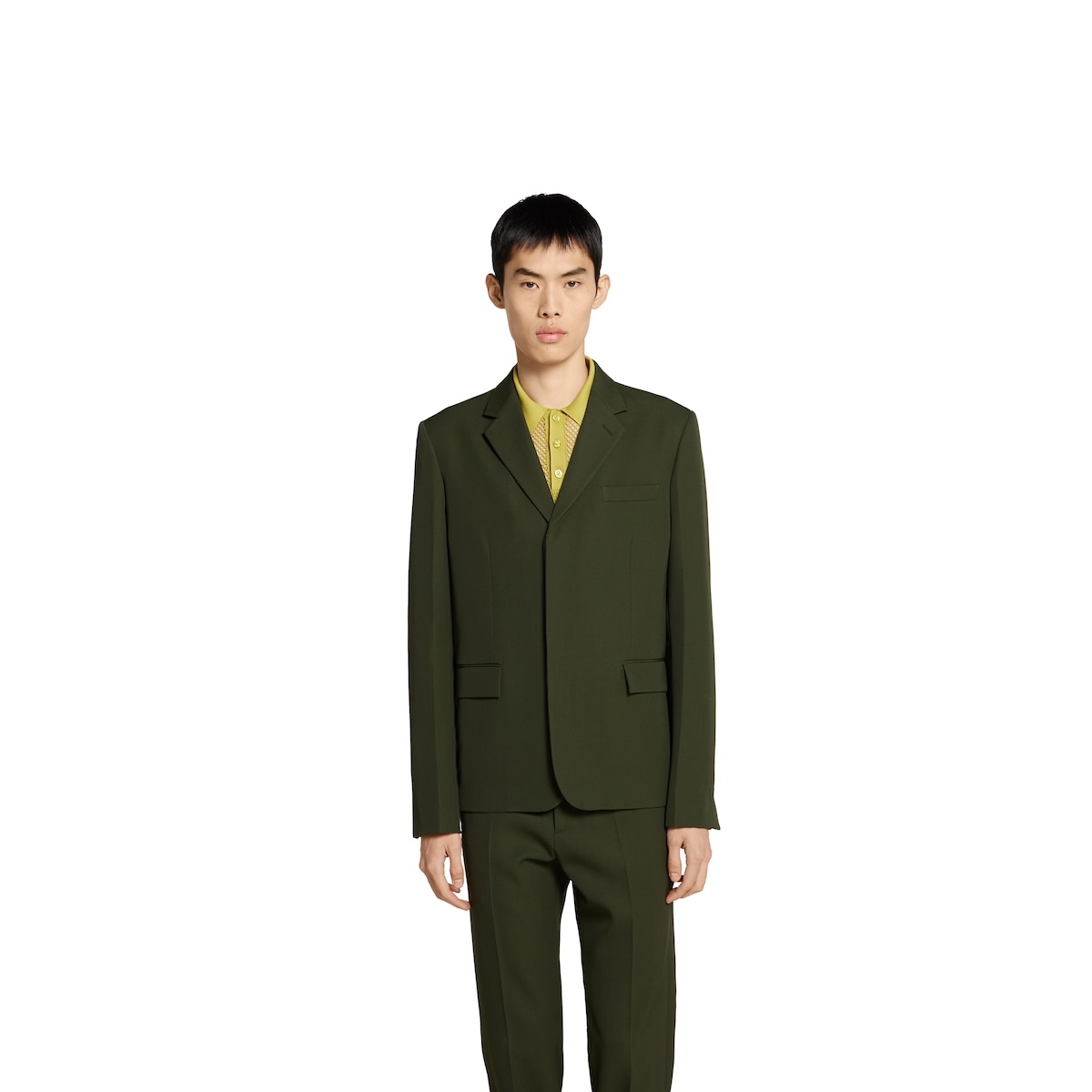 Embossed wool gabardine jacket - 3