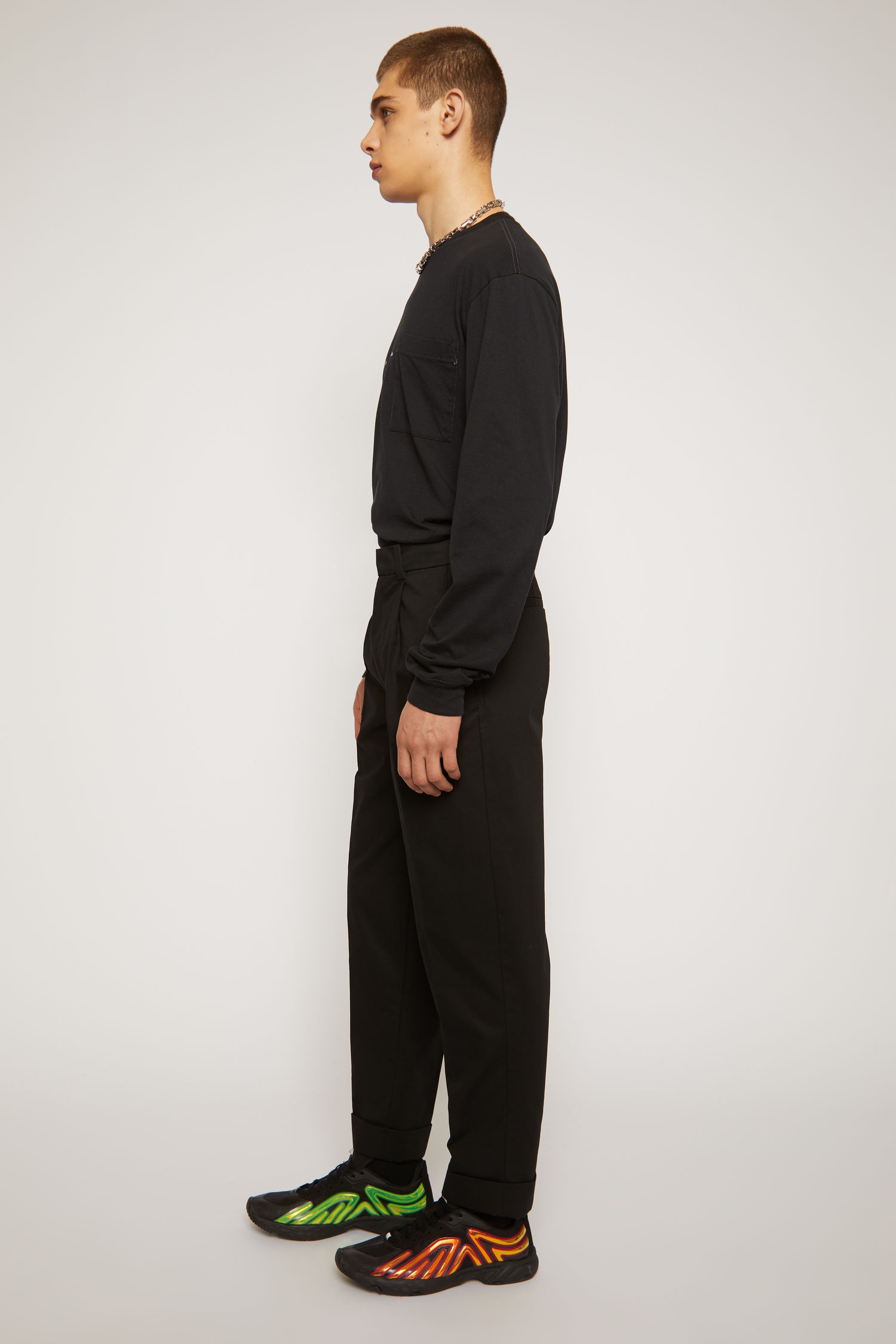 Pleated twill chinos black - 3