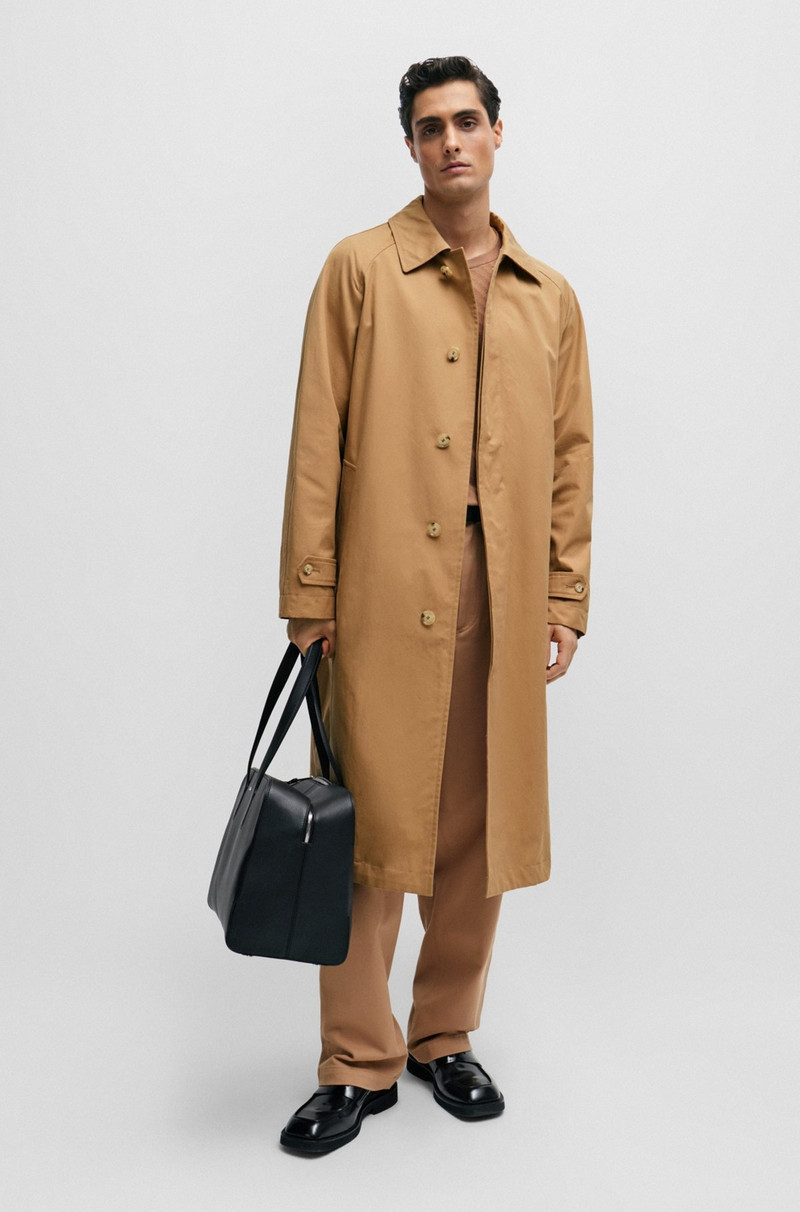BOSS RELAXED-FIT COAT IN COTTON WITH CONCEALED CLOSURE outlook