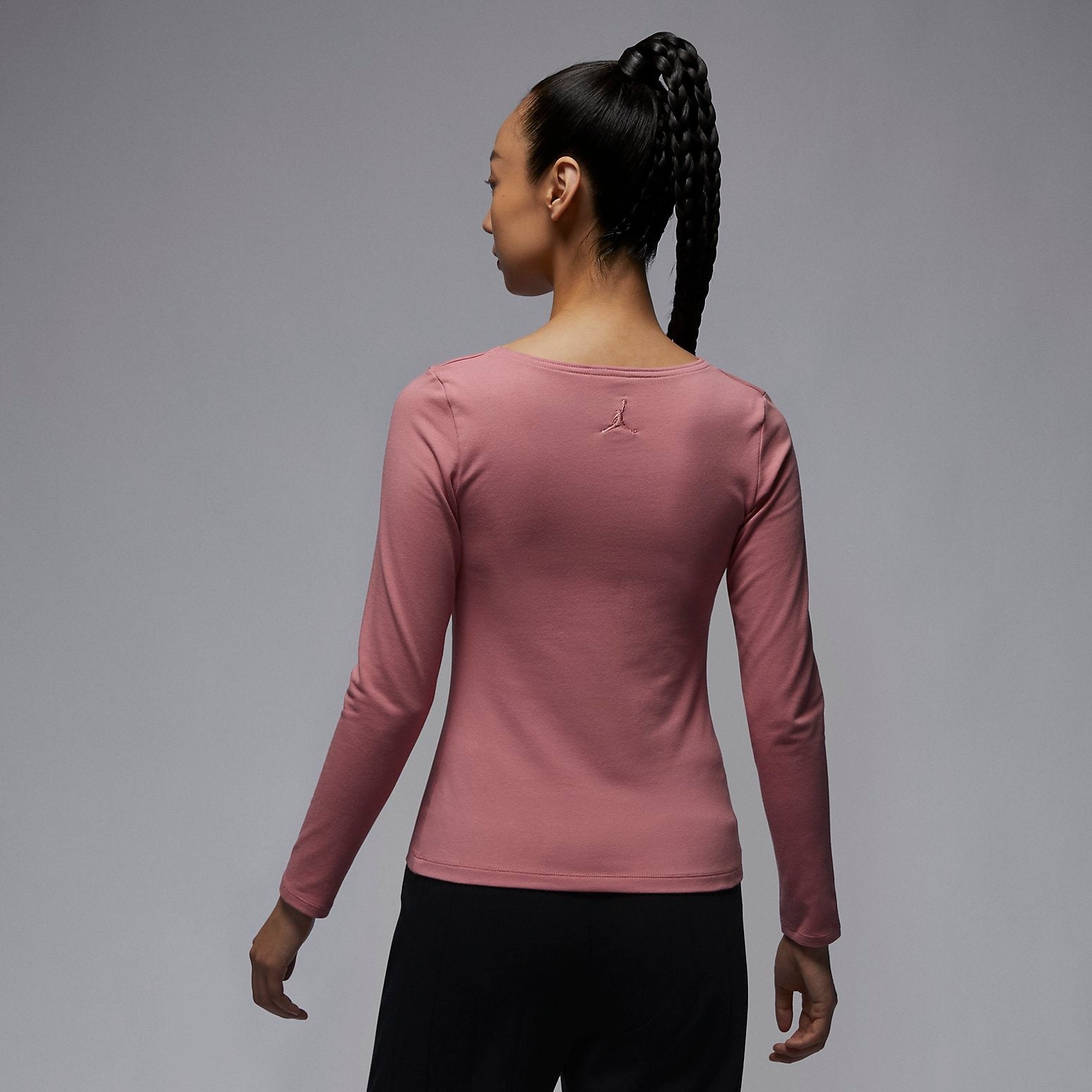 (WMNS) Air Jordan Long Sleeve Top 'Pink' FB5201-618 - 3