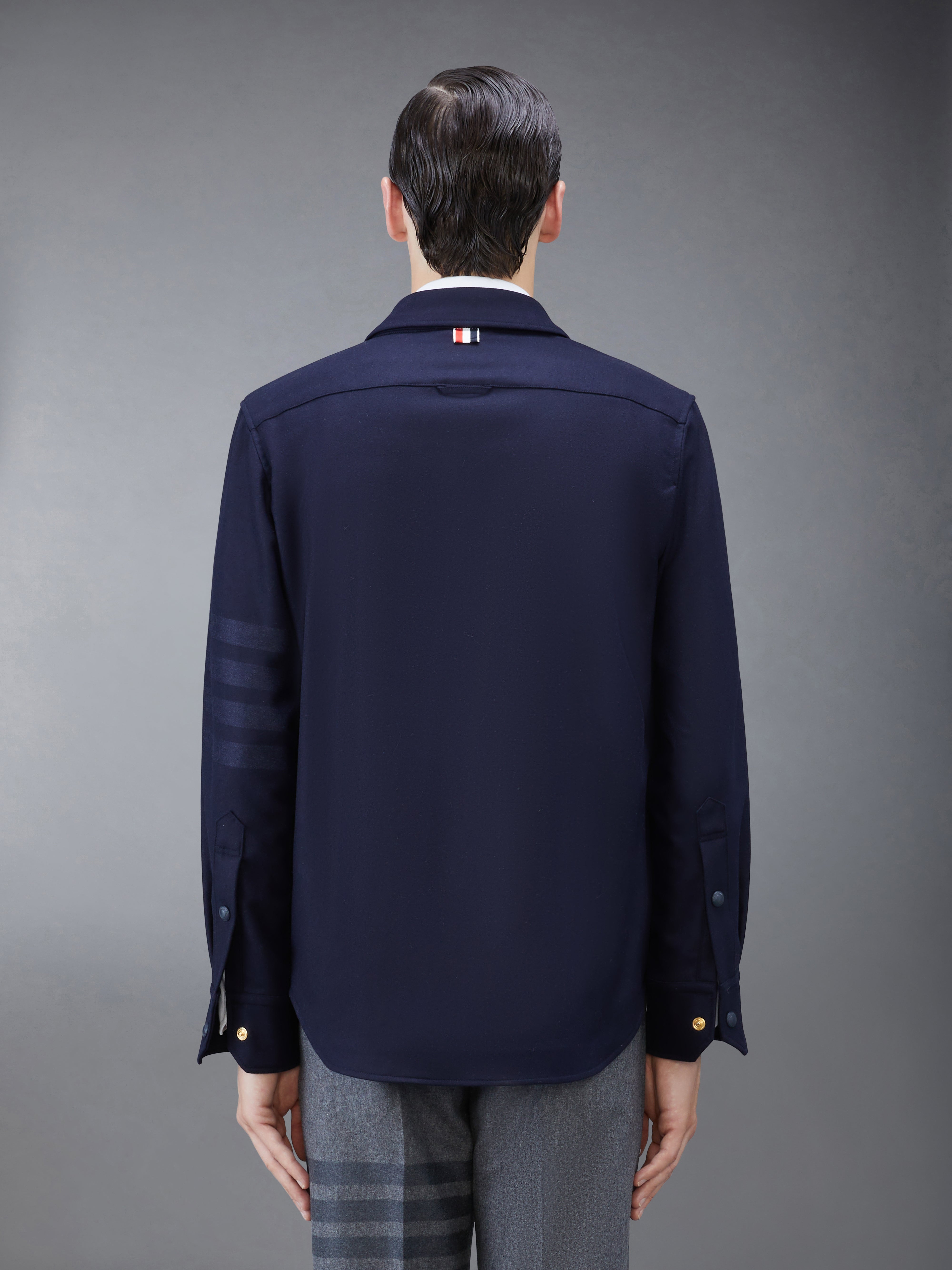 flannel tonal 4-Bar shirt jacket - 2