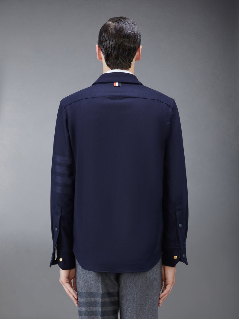 Thom Browne flannel tonal 4-Bar shirt jacket outlook