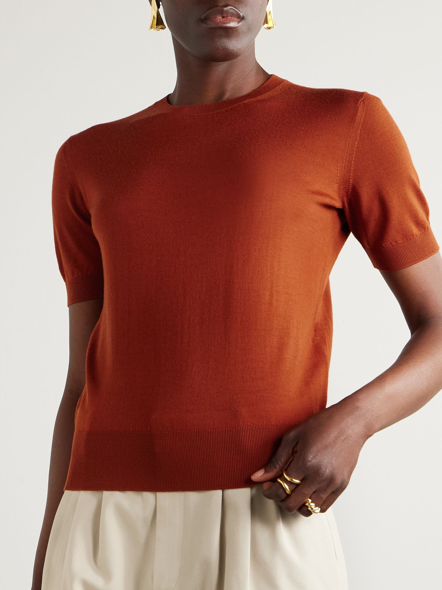 Wool T-shirt Brick - 3