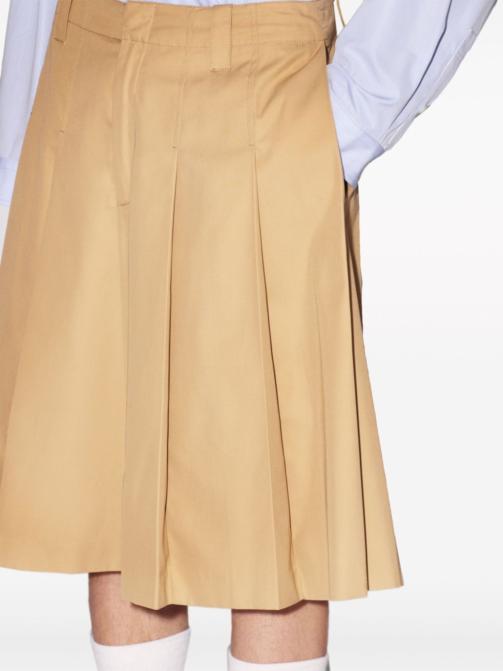 pleated cotton shorts - 6