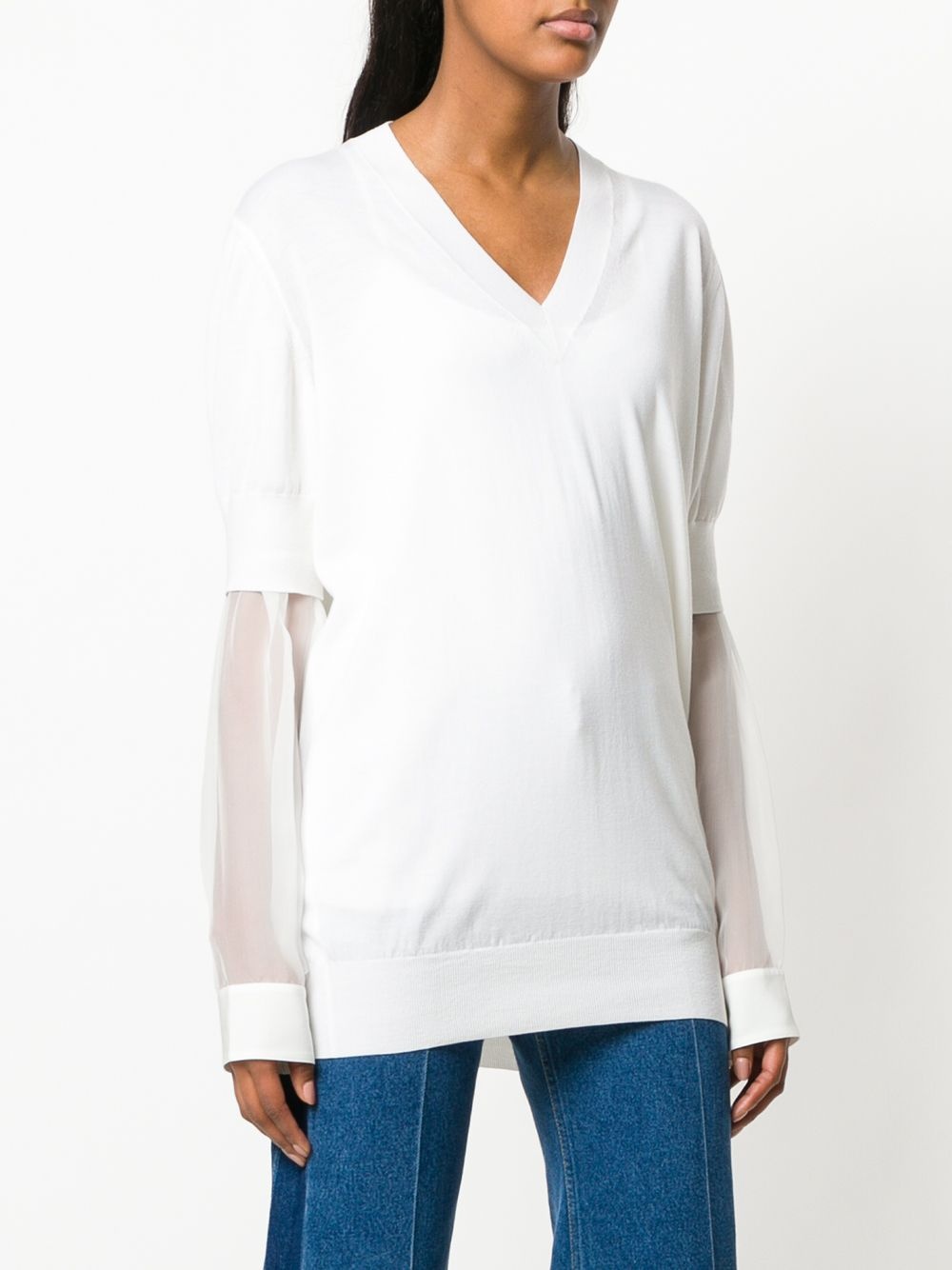 sheer sleeve sweater - 3