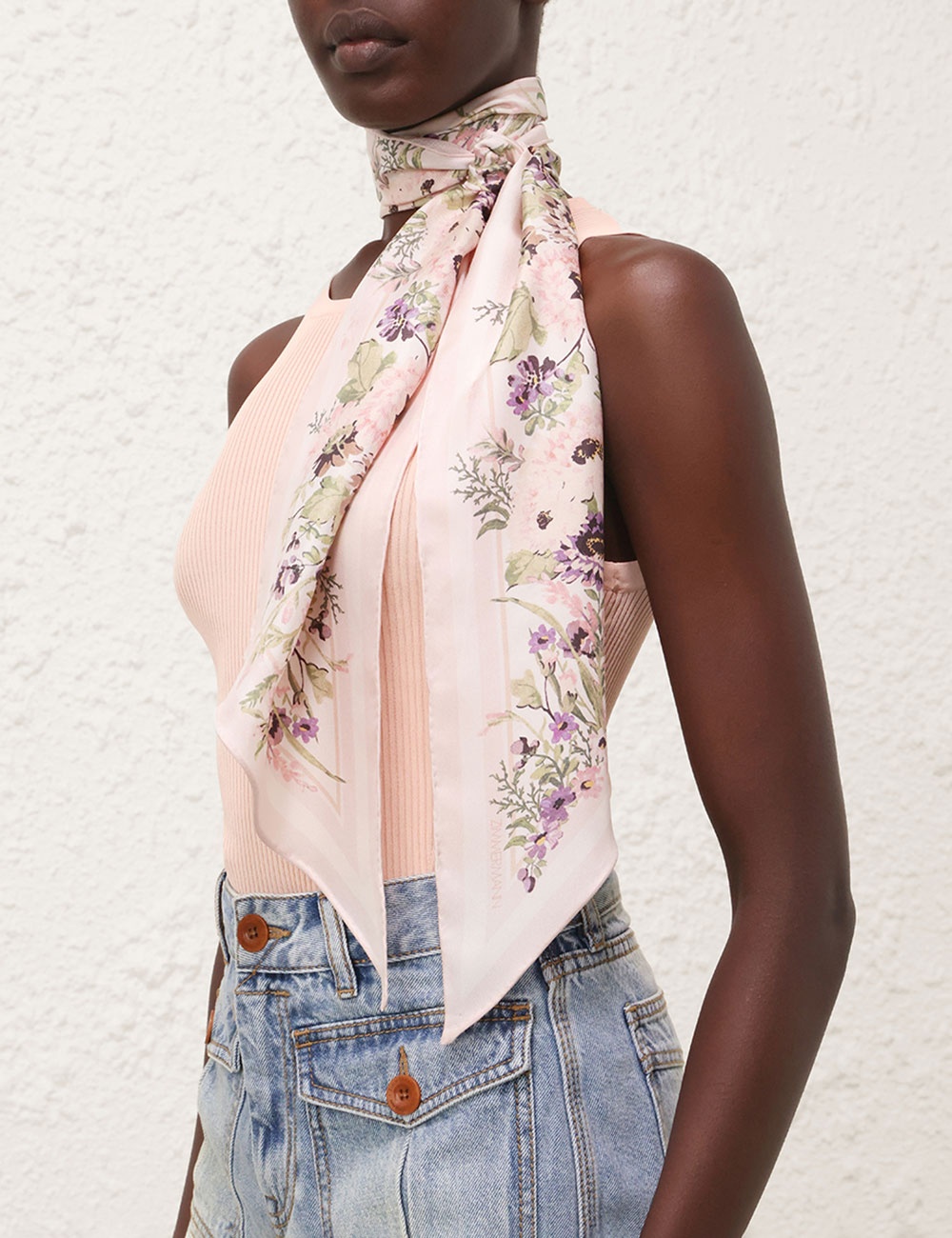 PRINTED SILK NECK SCARF - 4