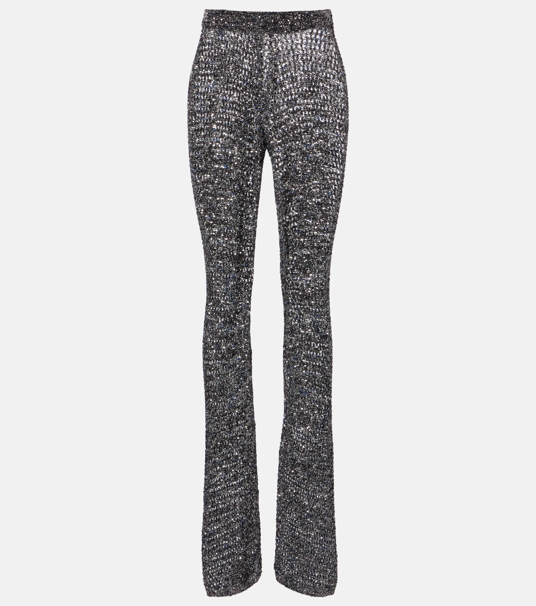 Sequined lamé flared pants - 1
