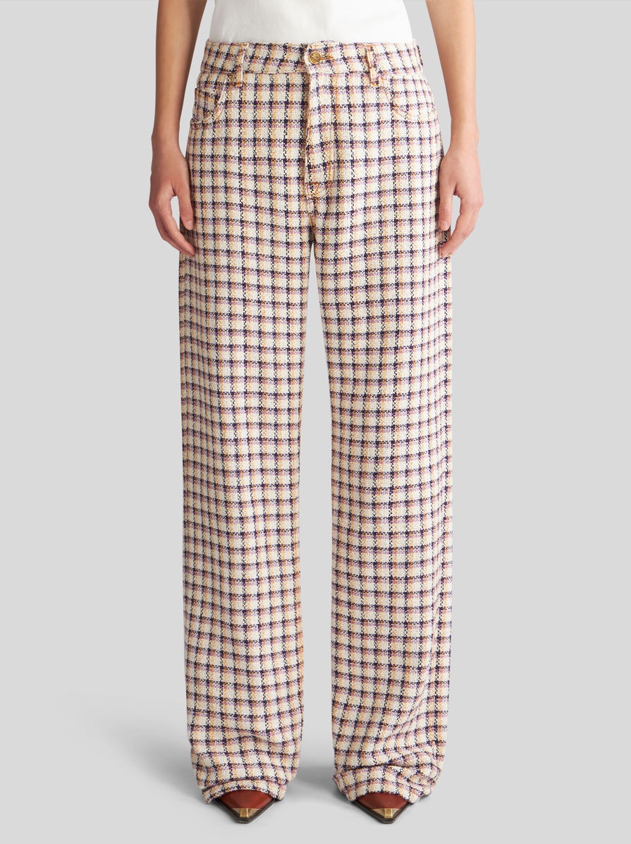 CHECK JACQUARD TROUSERS - 3