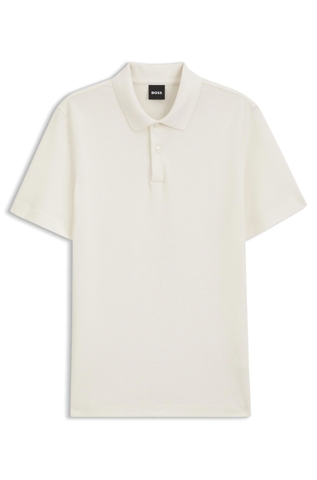 COTTON-BLEND POLO SHIRT WITH BUBBLE-STRUCTURED JACQUARD - 1