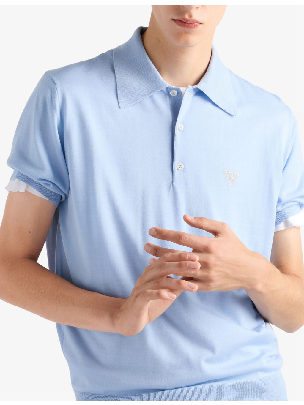 Embroidered-Logo Superfine Wool Polo Shirt - 3