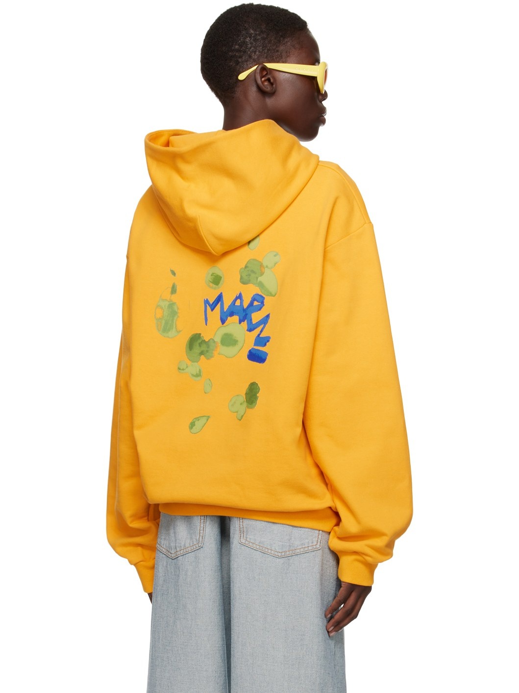 Orange Dripping Print Hoodie - 3