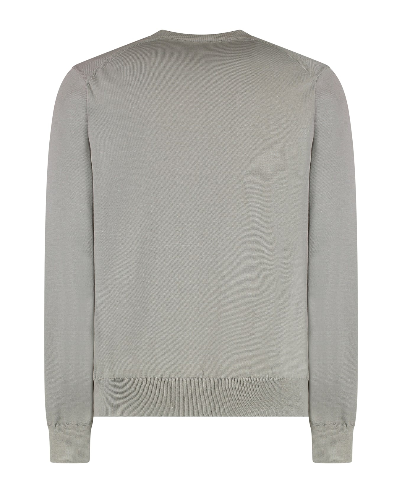 Cotton Blend Crew-neck Sweater - 2