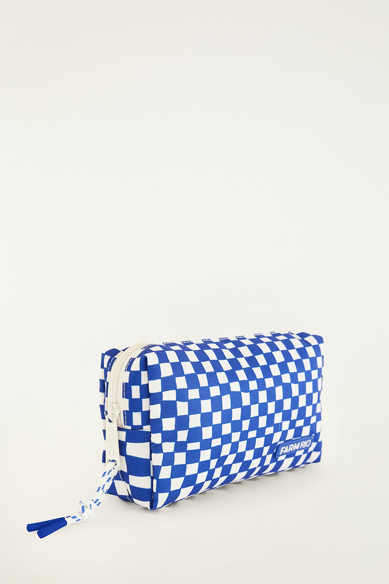 Blue Checkered Dream Pouch Bag 1
