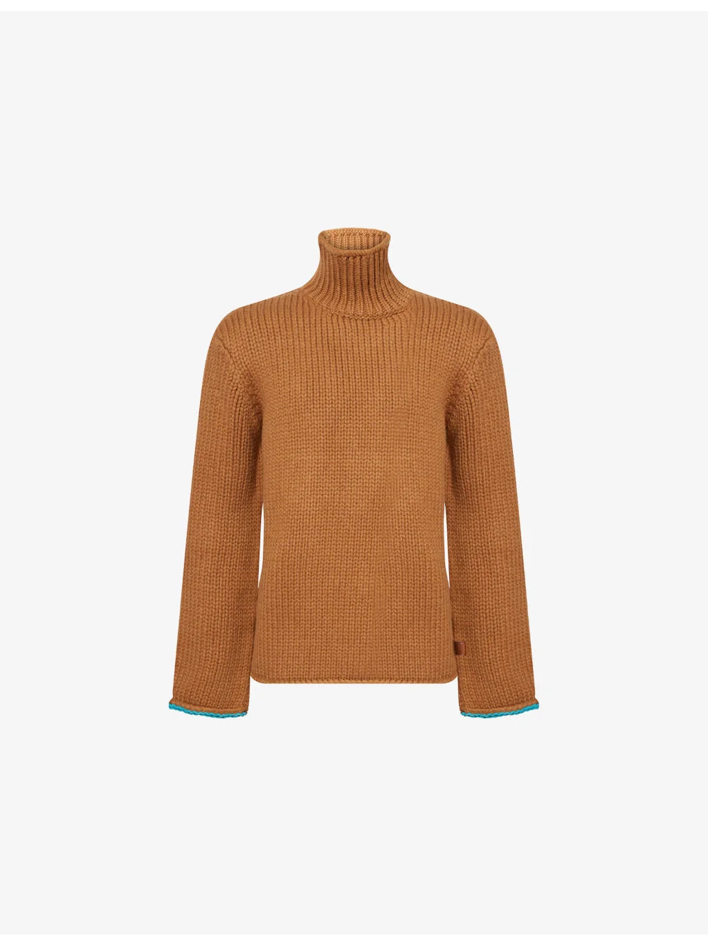 Turtleneck Knitted Wool Sweater - 1