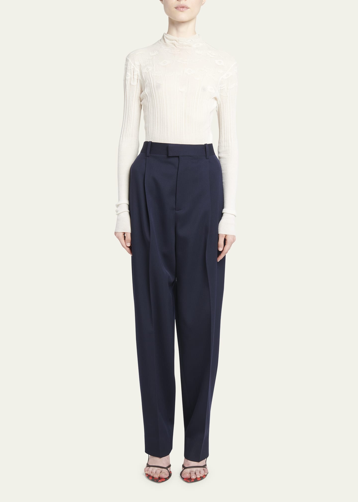 Sartorial Grain de Poudre Straight Leg Trousers - 2