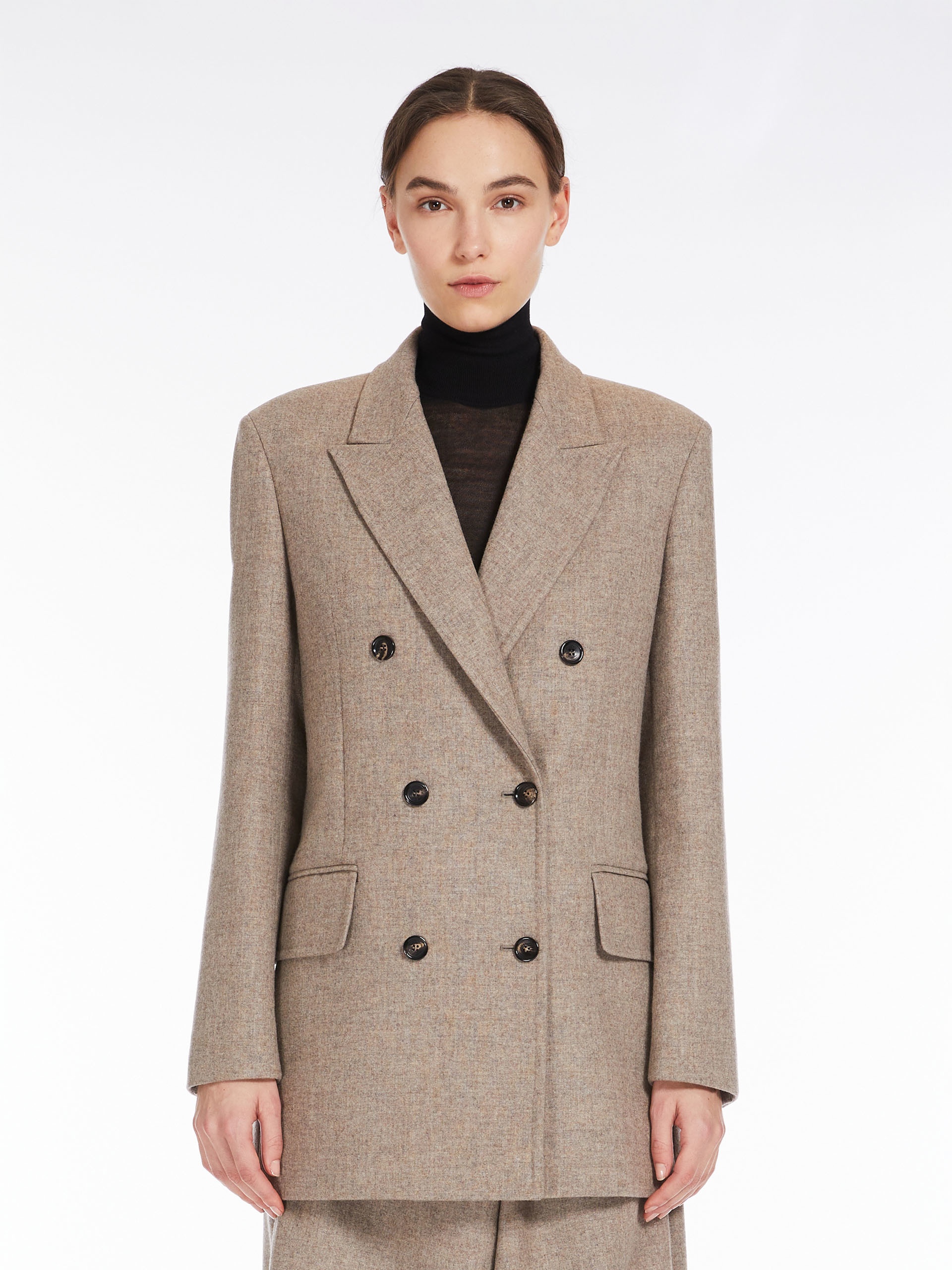 Max Mara Double-breasted blazer in wool and cashmere | REVERSIBLE