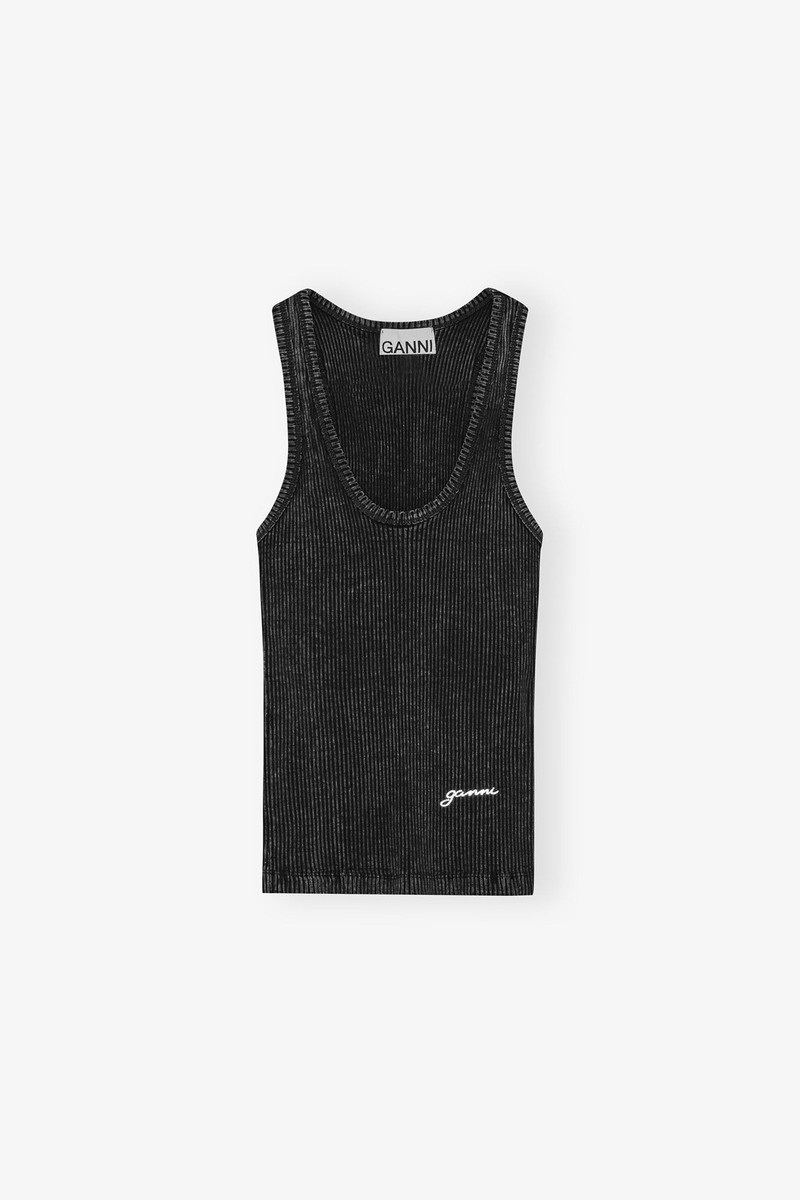 BLACK WASHED TANK TOP 1