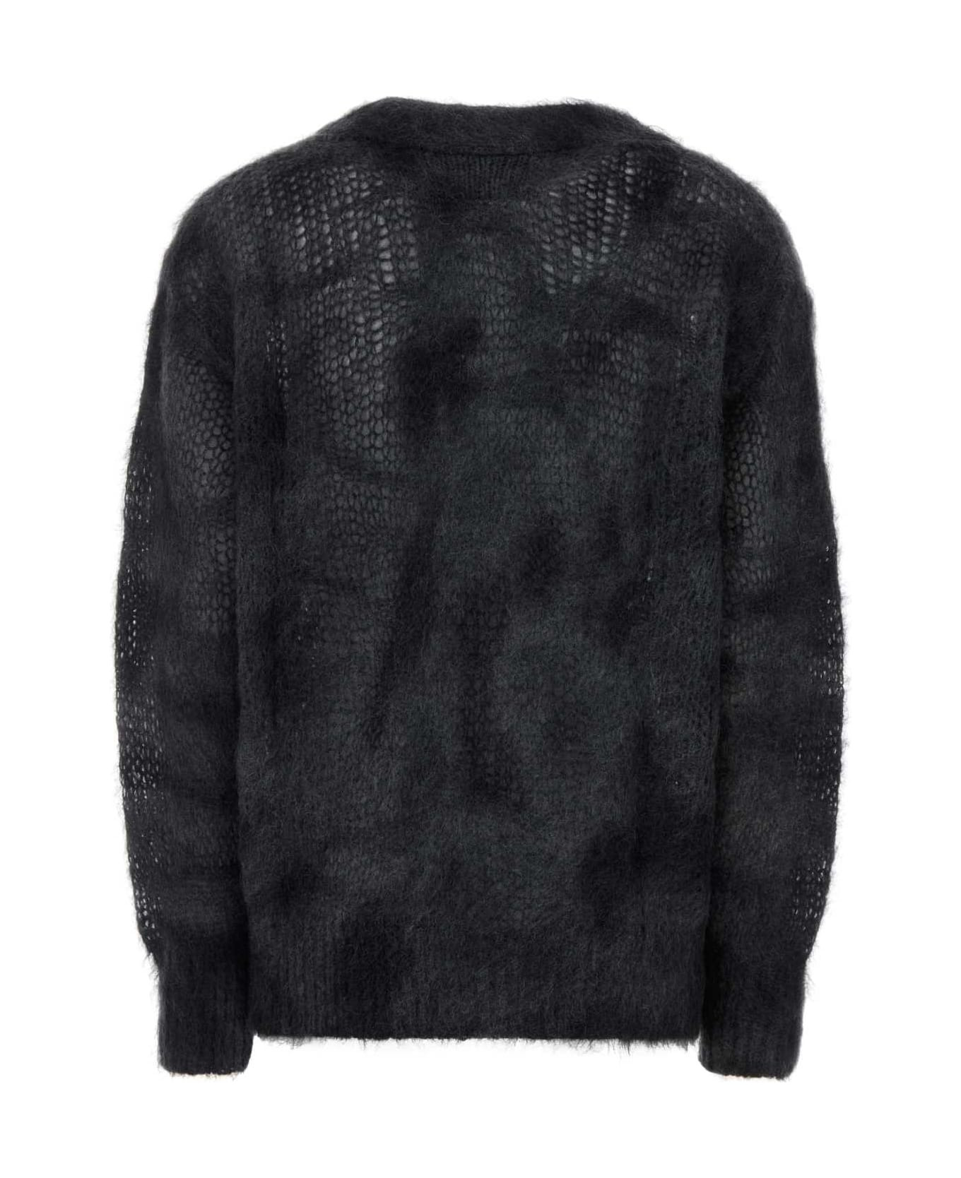 Charcoal Mohair Blend Mylene Cardigan - 2
