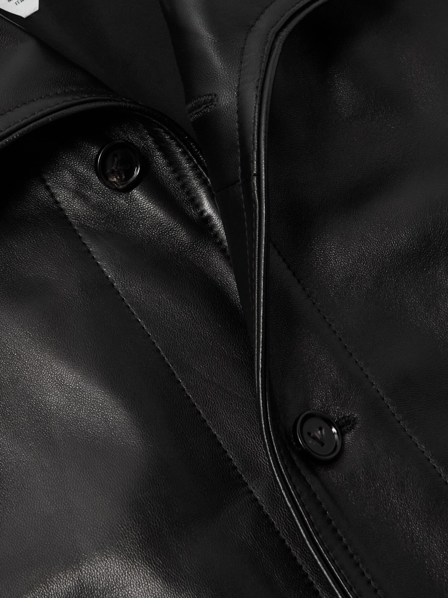 Leather Overshirt Black - 5