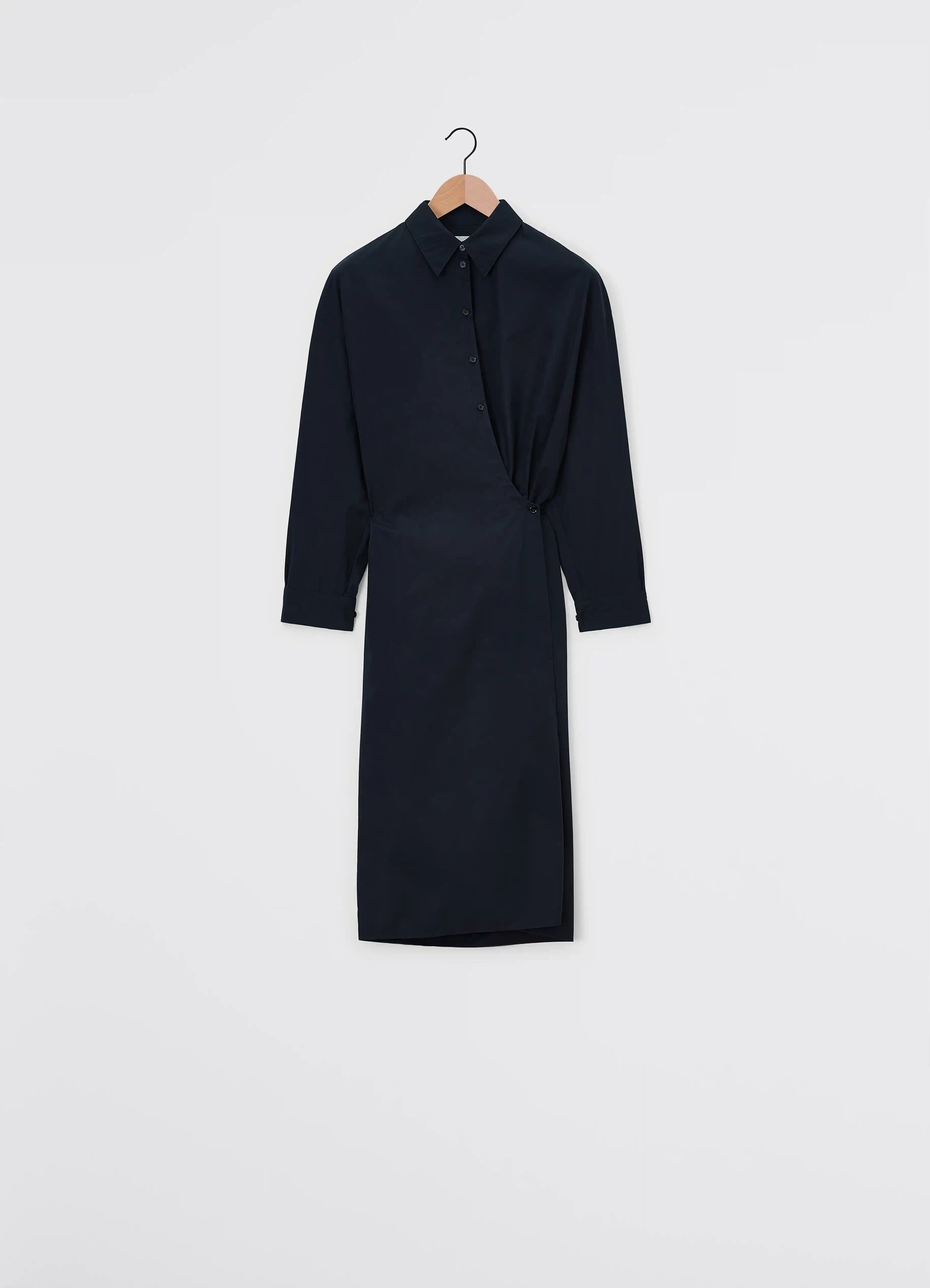 STRAIGHT COLLAR TWISTED DRESS - 4