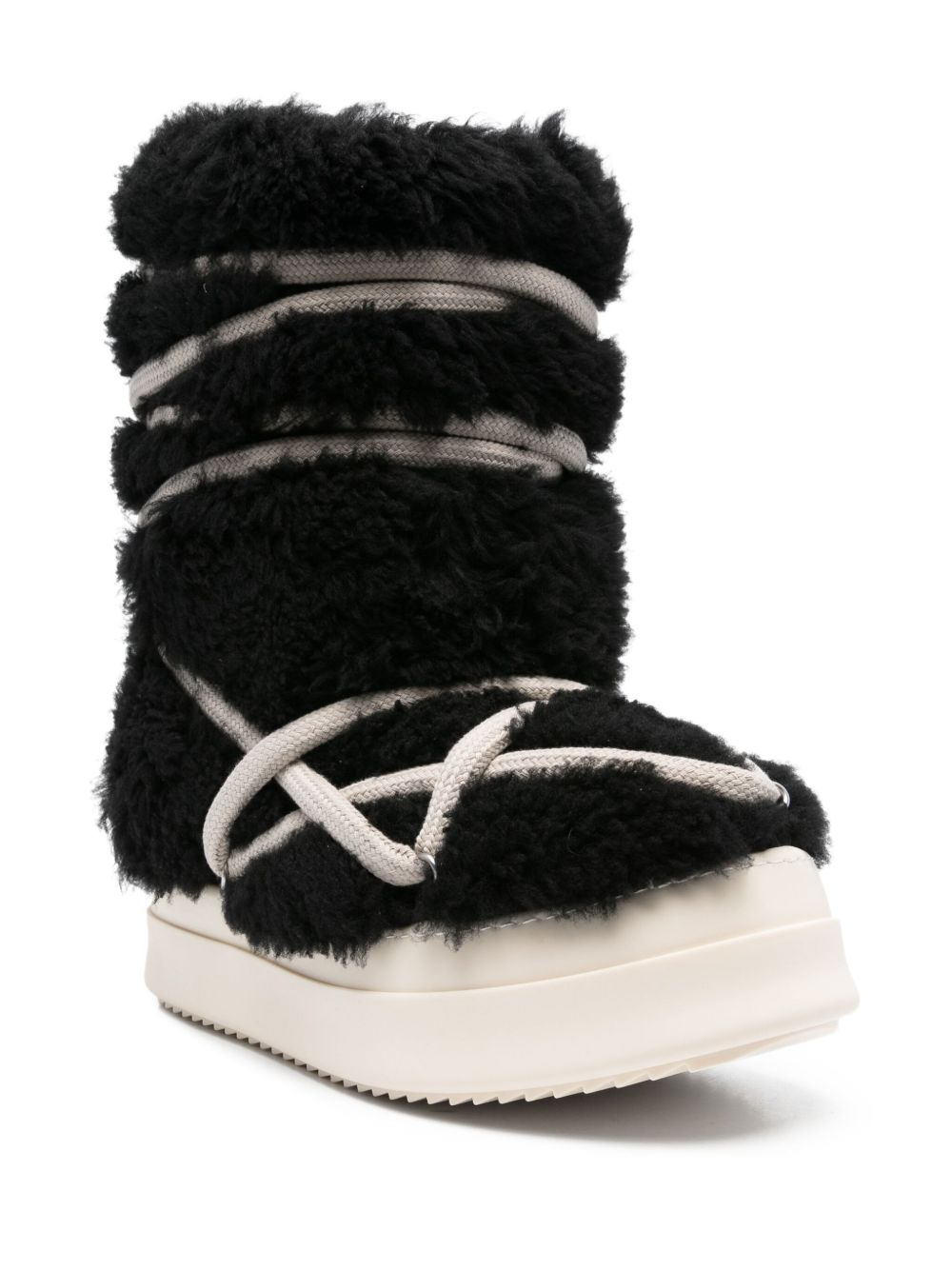 lace-up shearling boots - 2