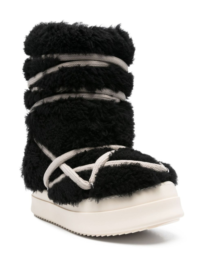Rick Owens lace-up shearling boots outlook