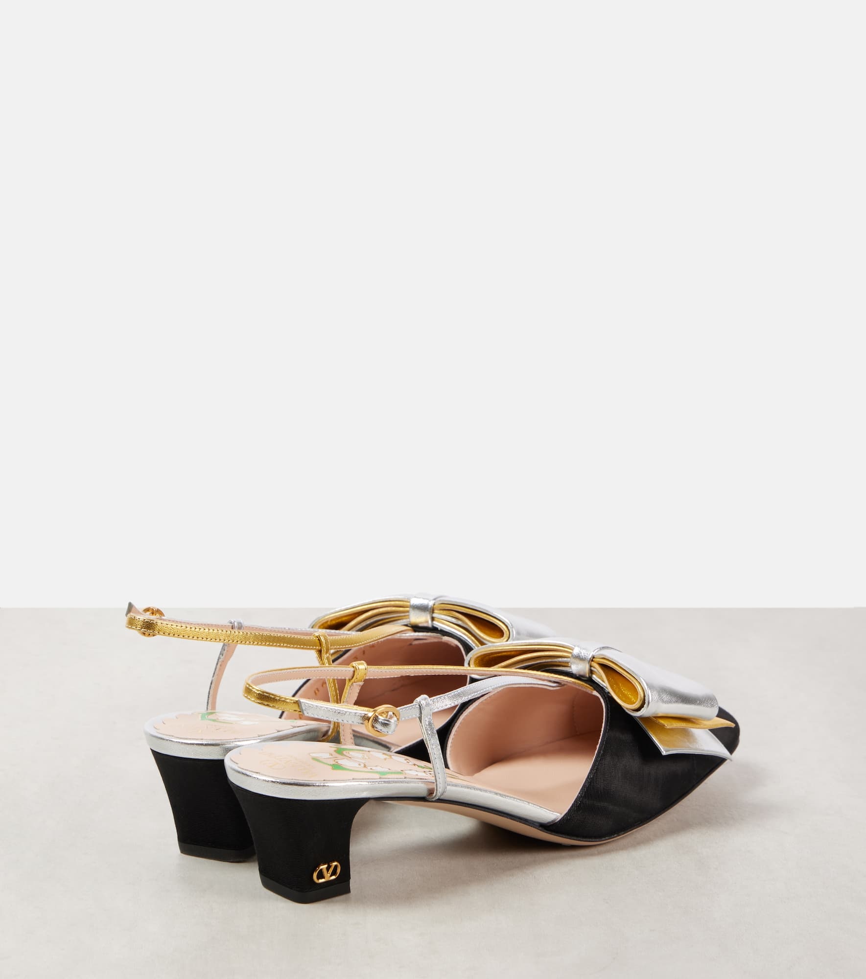 Bowow 45 moiré and leather slingback pumps - 2
