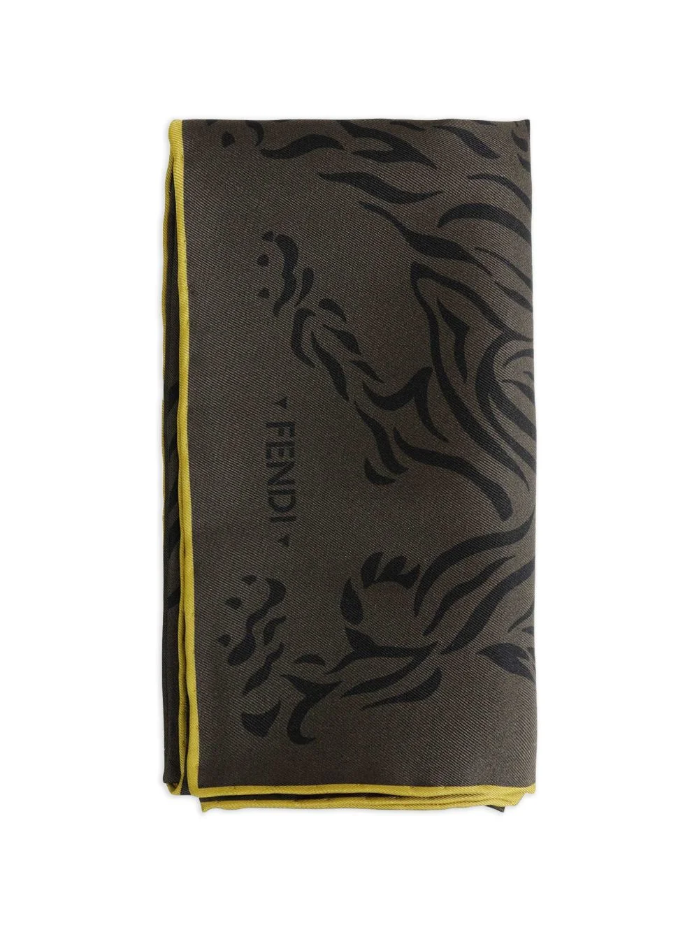 tiger-print silk scarf - 1