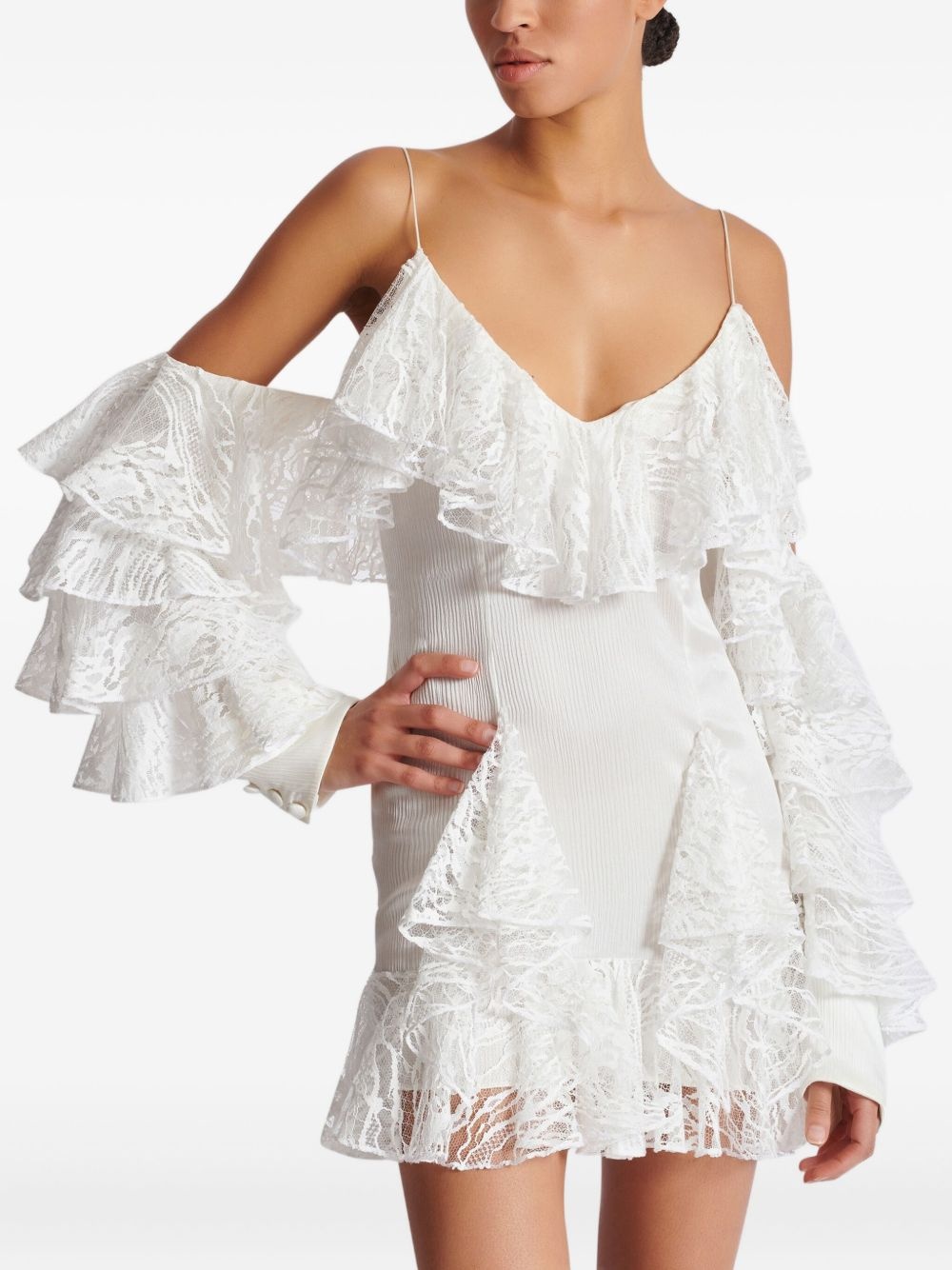 ruffled mini dress - 6