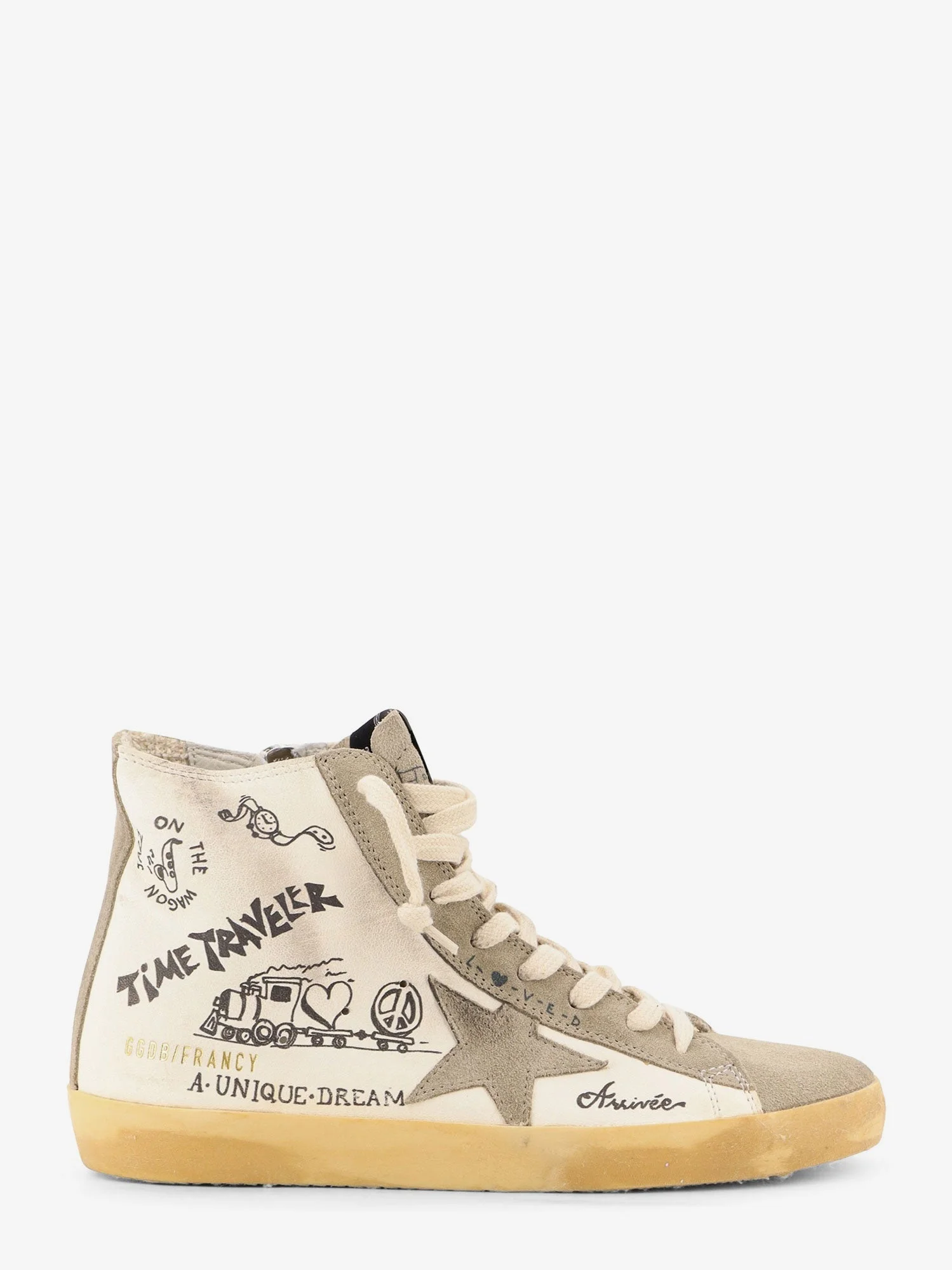 Golden Goose Deluxe Brand Women Leather Sneakers With All-Over Francy Journey Print - 1