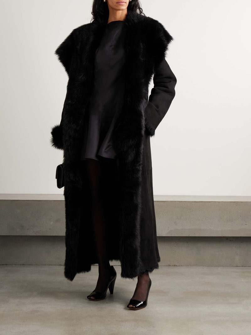 NOUR HAMMOUR Marlene shearling coat Black outlook