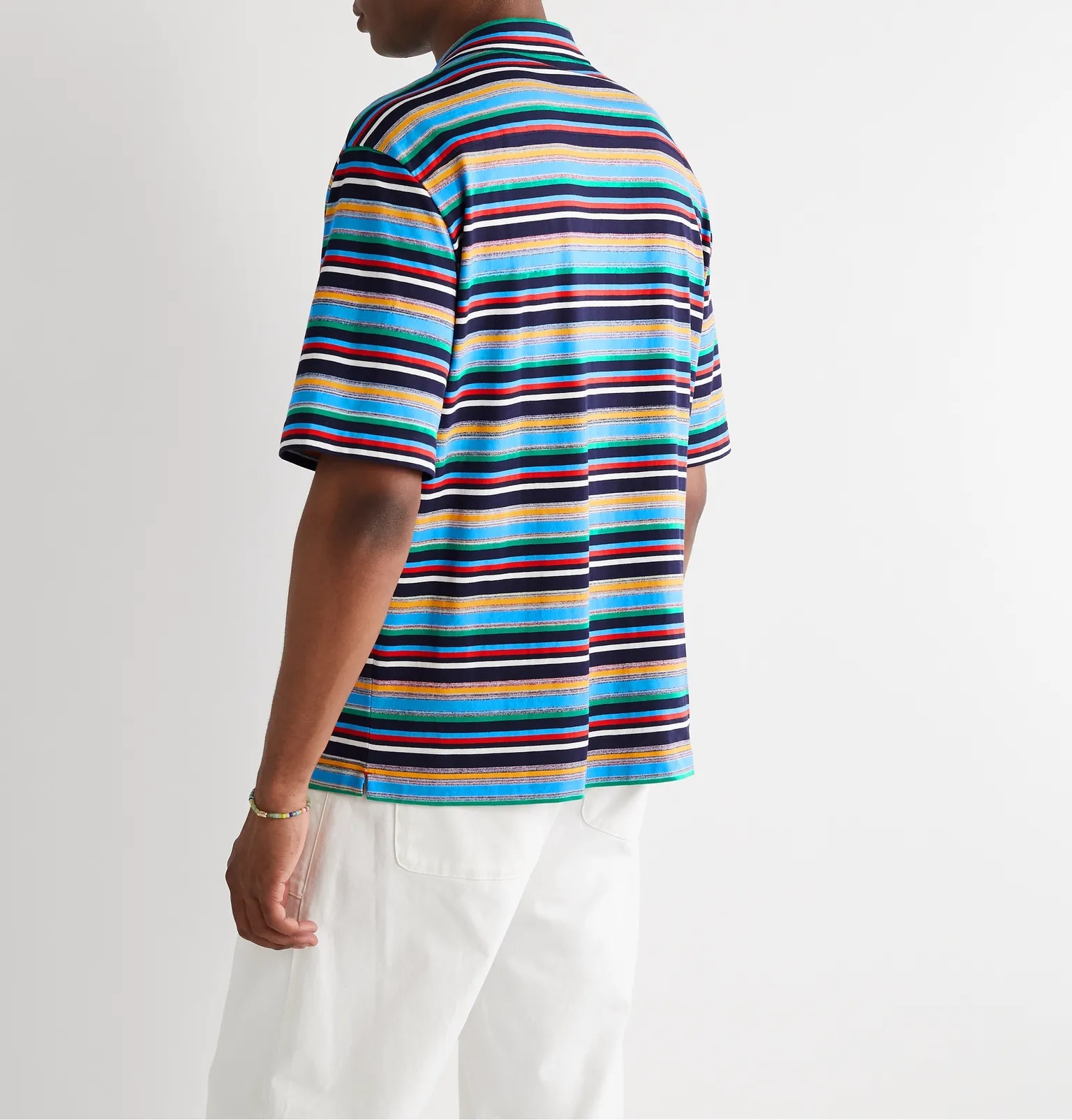 Camp-Collar Striped Cotton-Jersey Shirt - 4