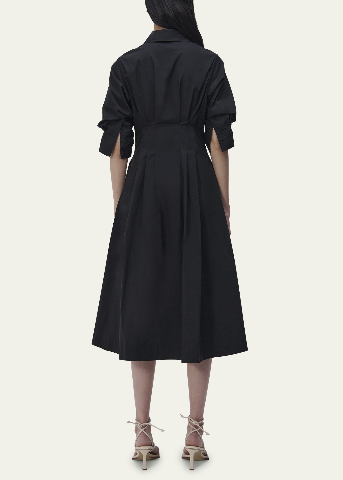 Jazz Core Cotton Poplin Pintuck Midi Dress - 3