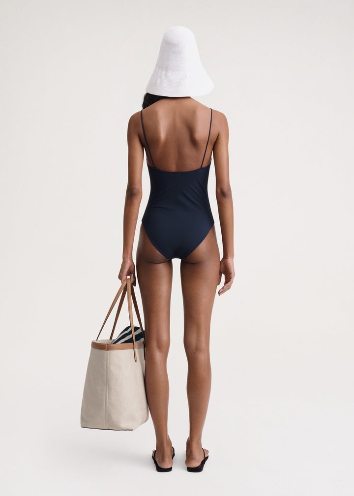Square neck swimsuit dark navy - 4