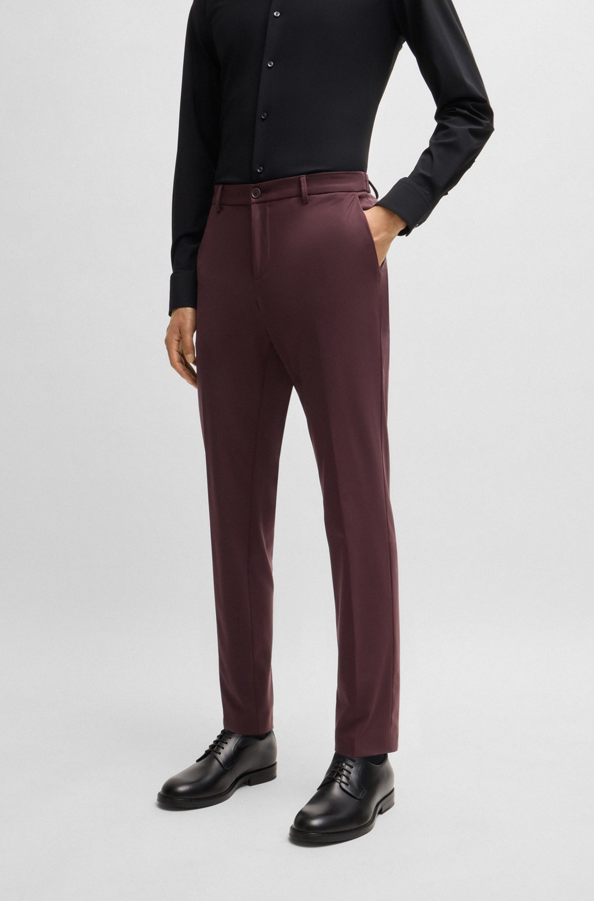 SLIM-FIT TROUSERS IN PERFORMANCE-STRETCH JERSEY - 2