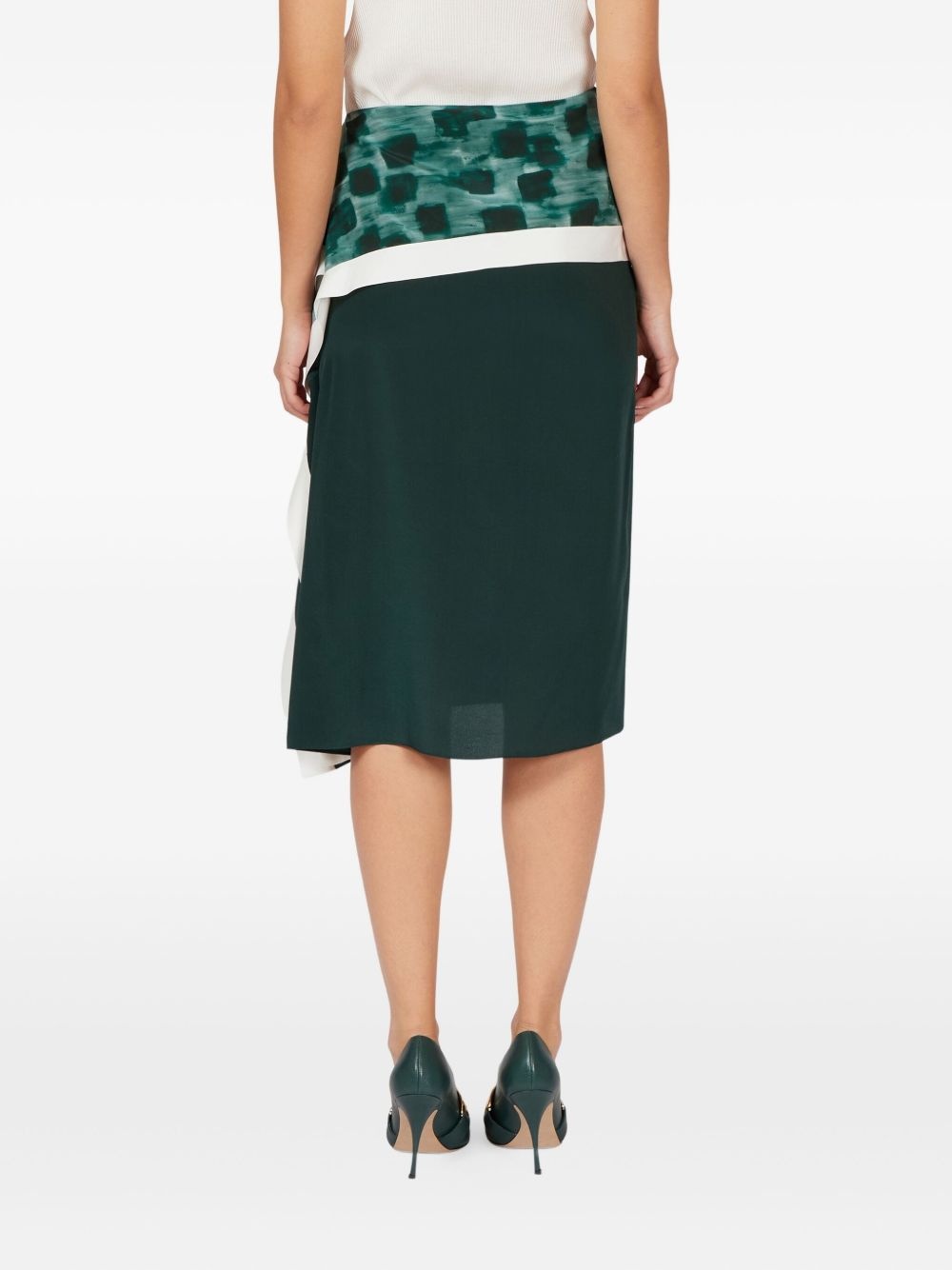 silk asymmetric skirt - 4