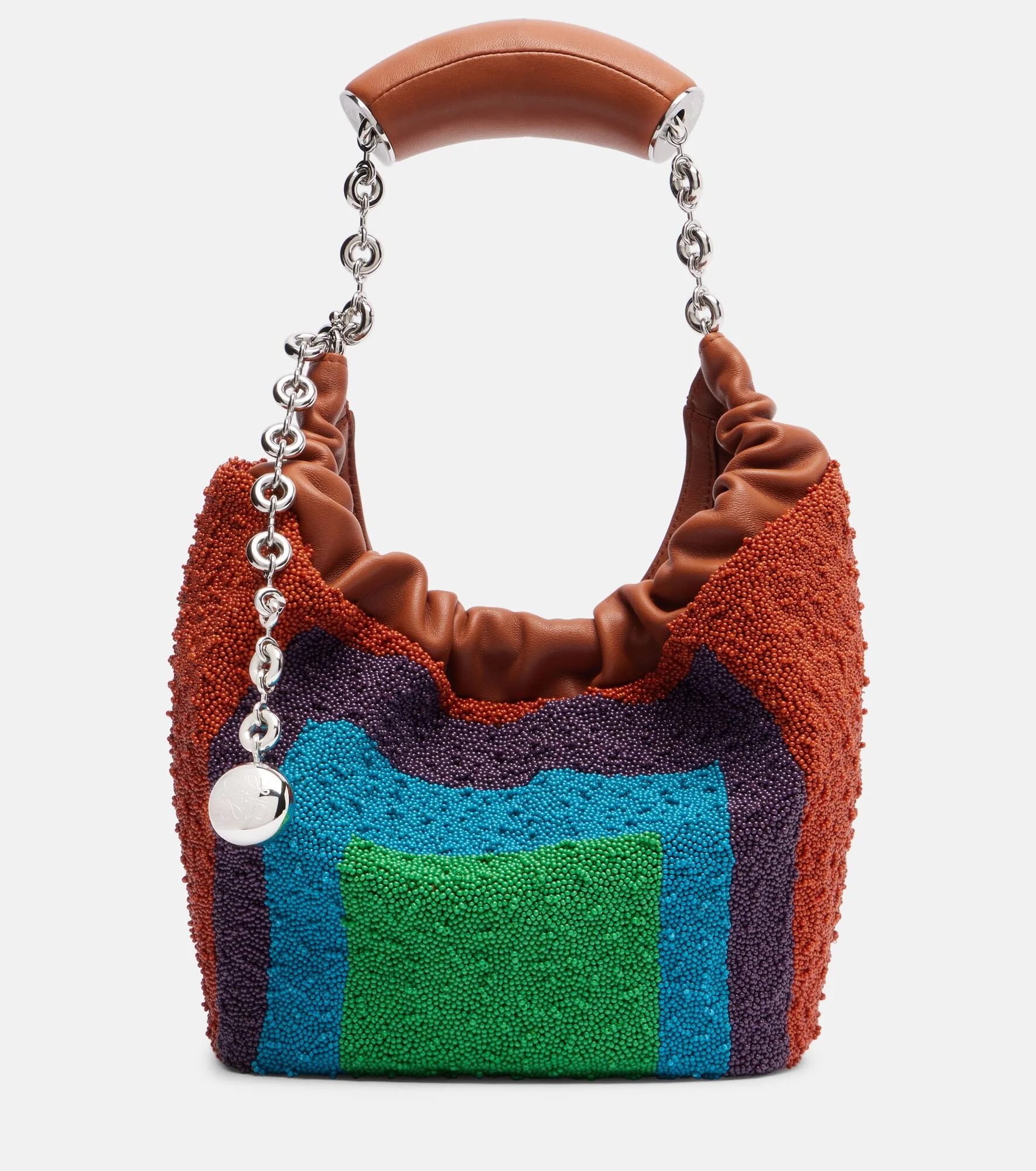 Squeeze Mini beaded leather tote bag - 1