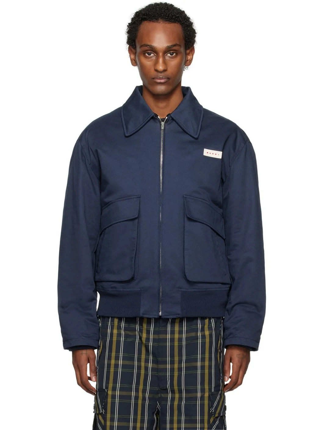 logo-appliqué bomber jacket - 1