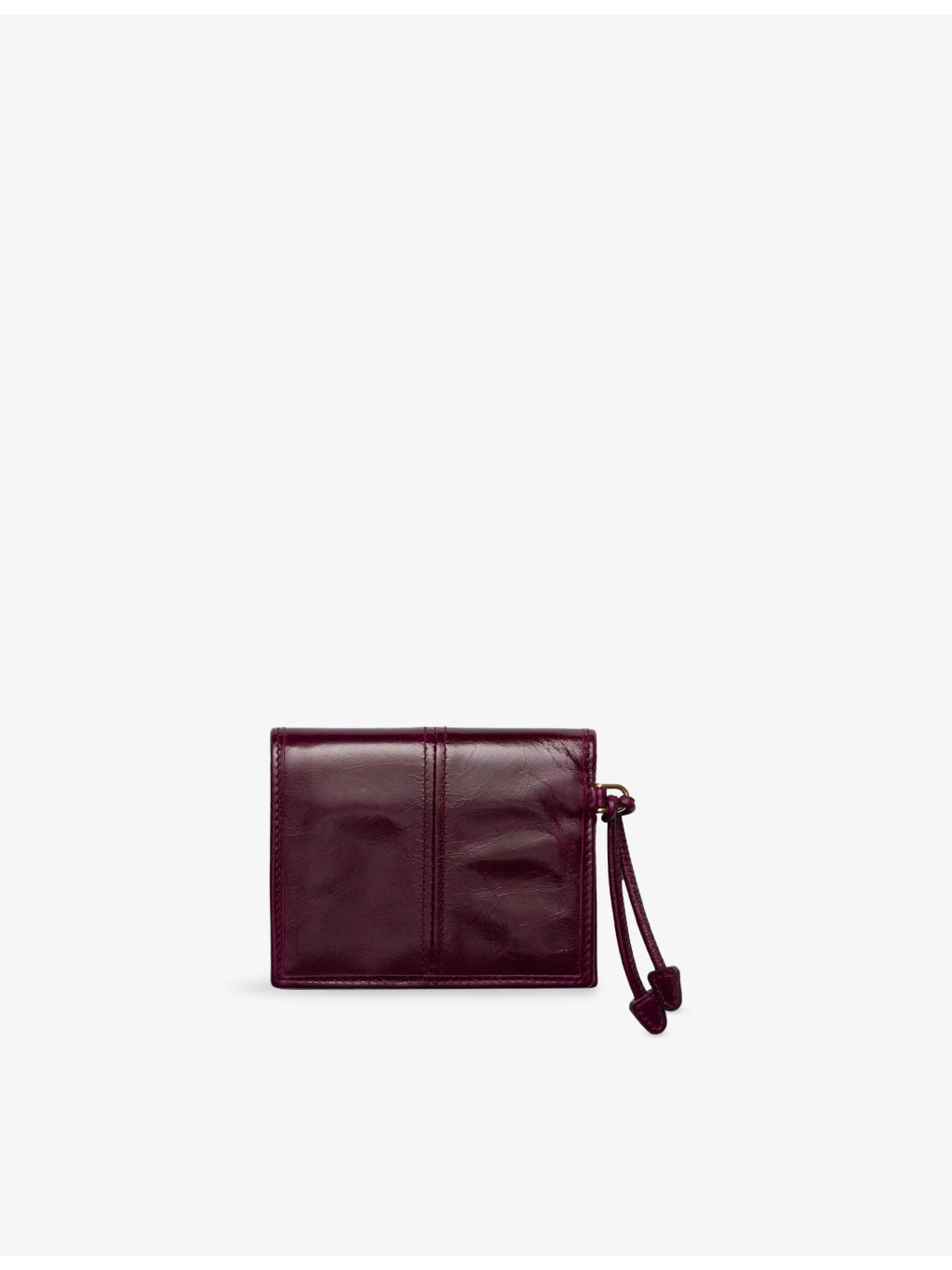 Triangle-Plaque Small Leather Wallet - 2