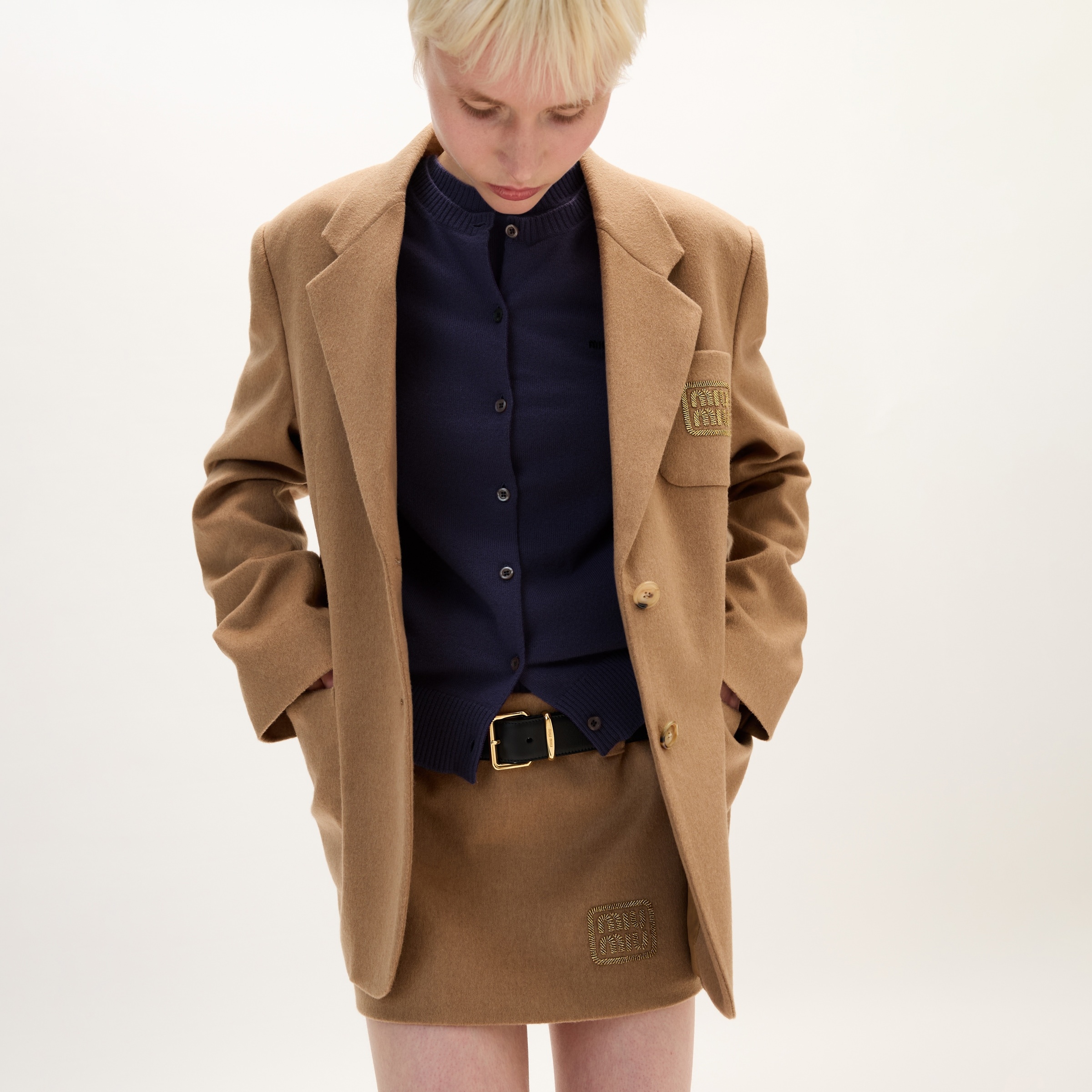 Single-breasted camel-hair jacket - 5