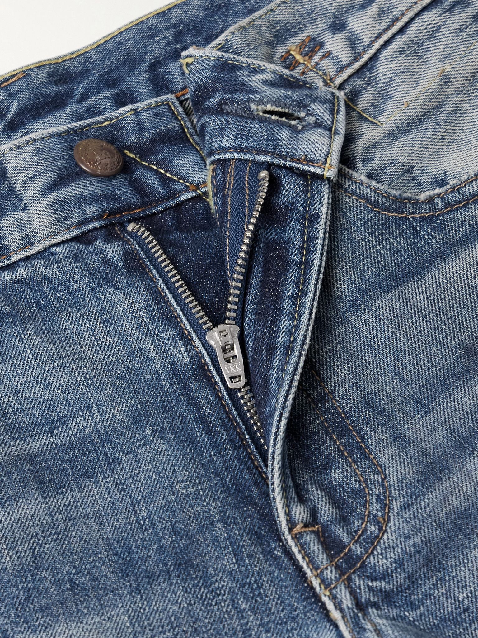 Romeo frayed low-rise straight-leg jeans Mid denim - 5