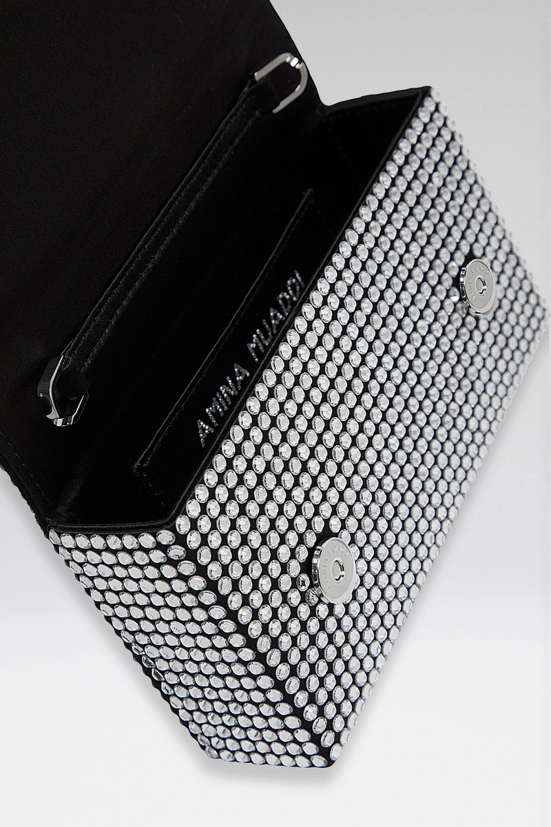 PALOMA MINI BLACK SATIN AND WHITE CRYSTALS 3