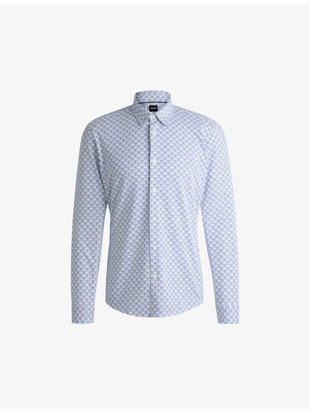 Printed slim-fit cotton-blend jersey shirt - 1