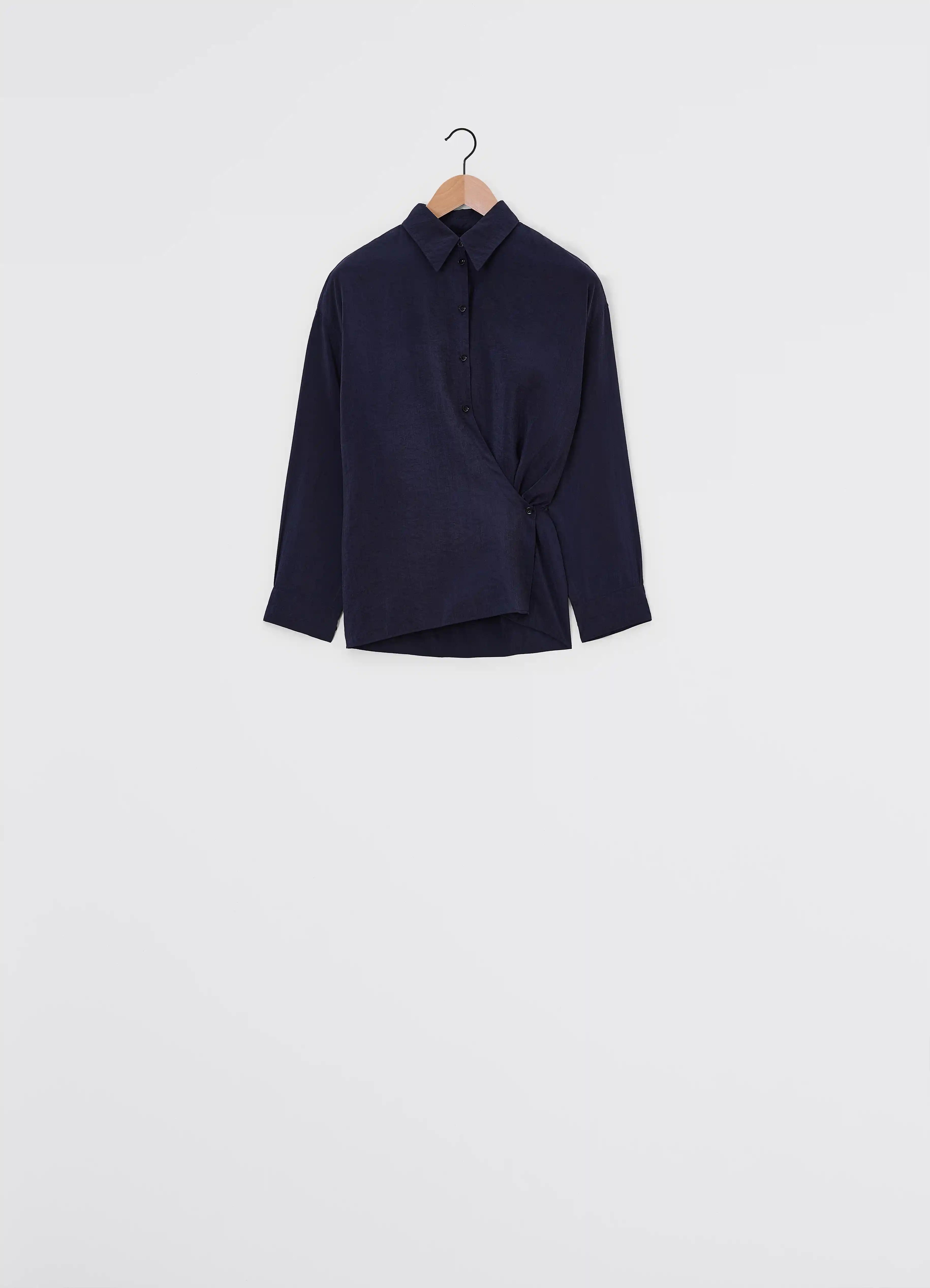 STRAIGHT COLLAR TWISTED SHIRT - 1