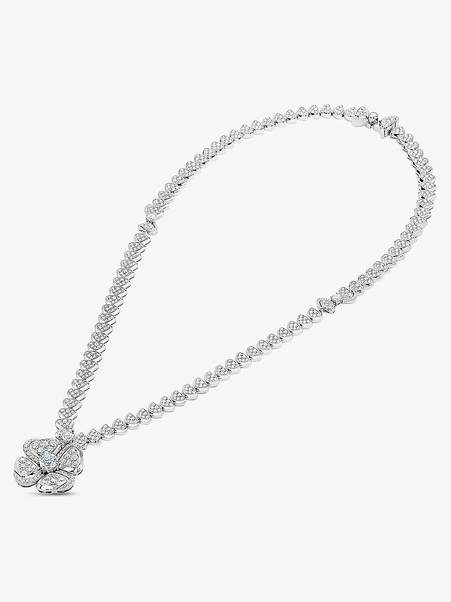 Fiorever 18ct white-gold and 4.95ct brilliant-cut diamond necklace - 2