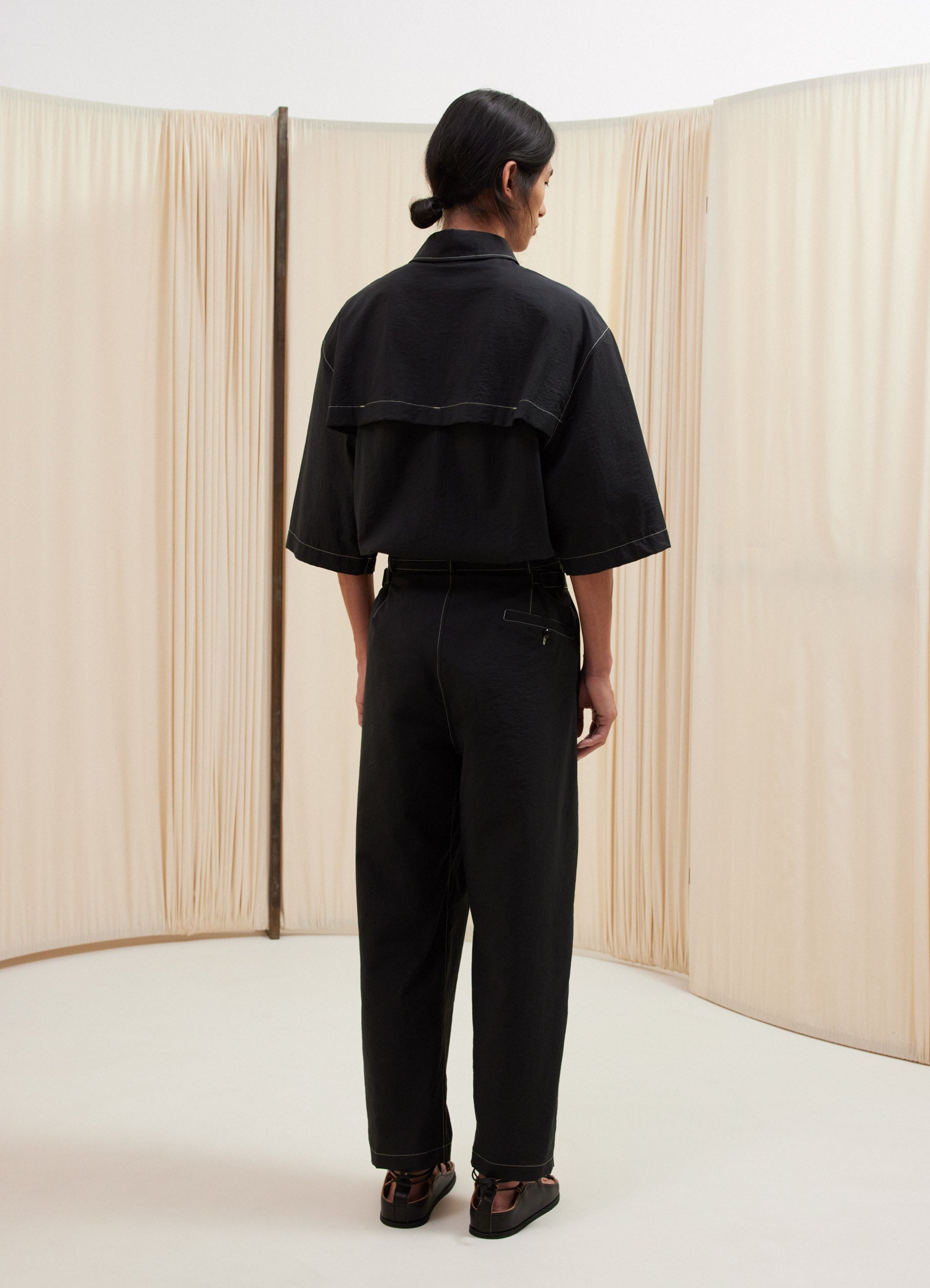 BELTED CARROT PANTS - 3