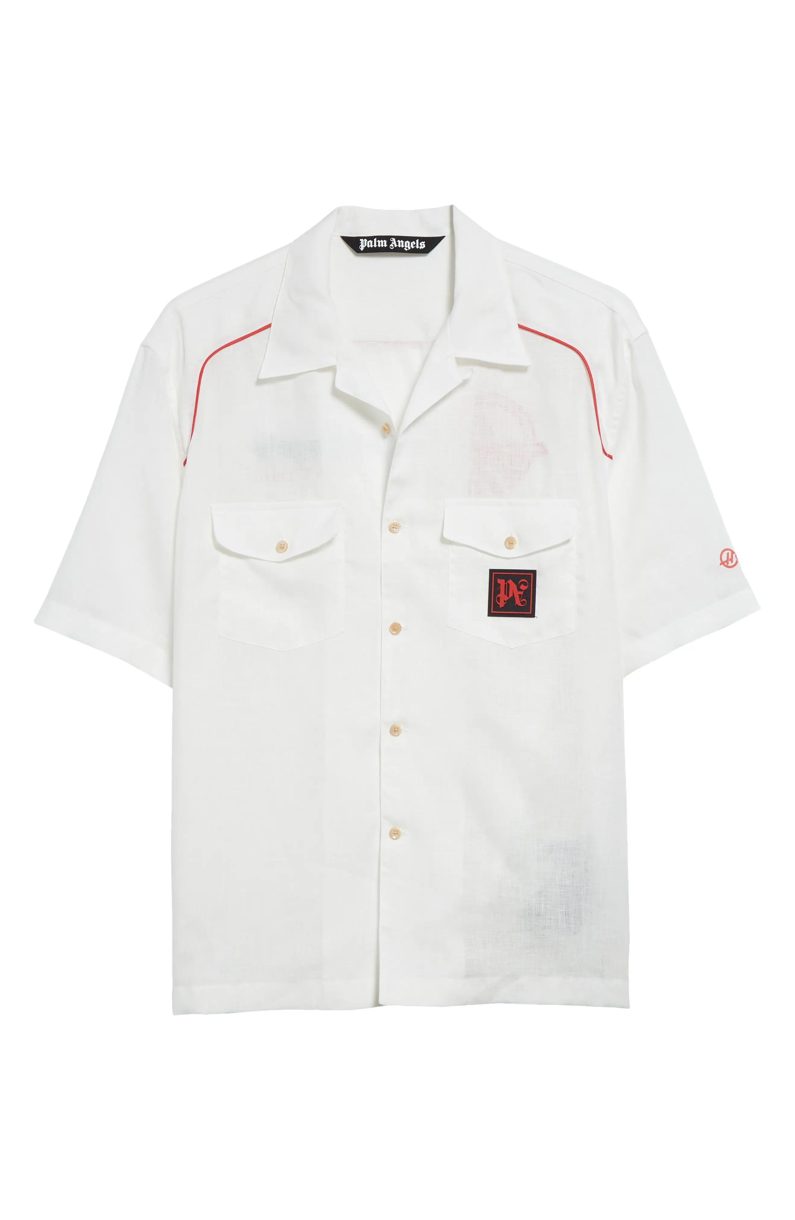 x Haas Moneygram Short Sleeve Linen Button-Up Camp Shirt - 6