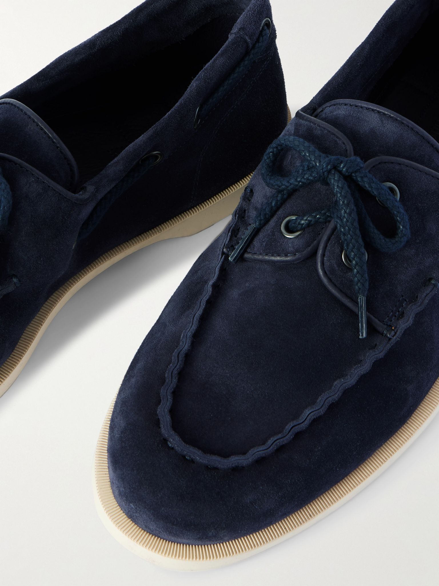 Foil Suede Boat Shoes Navy - 5
