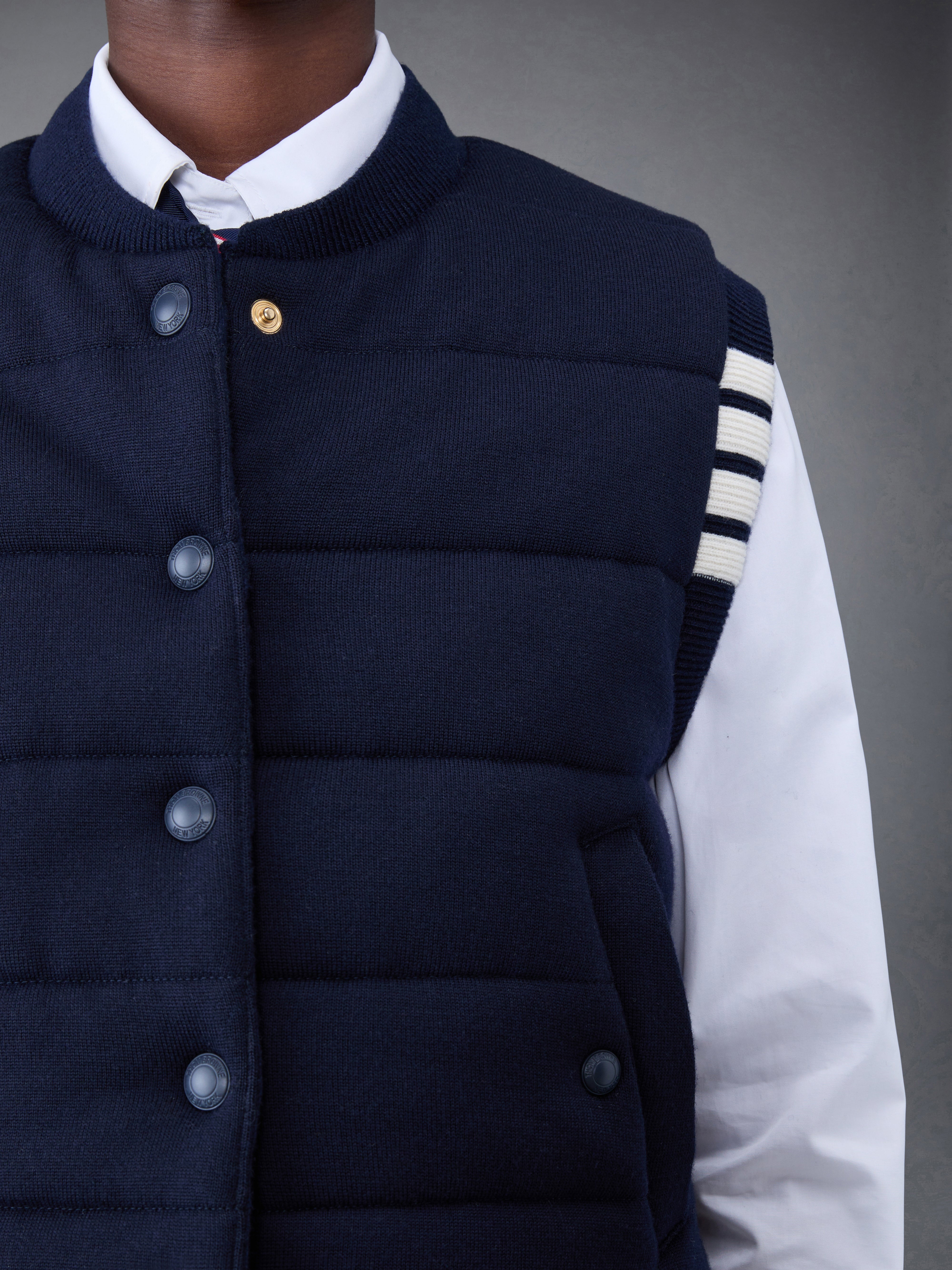 FINE MERINO AND JERSEY REVERSIBLE DOWN 4-BAR VEST - 7